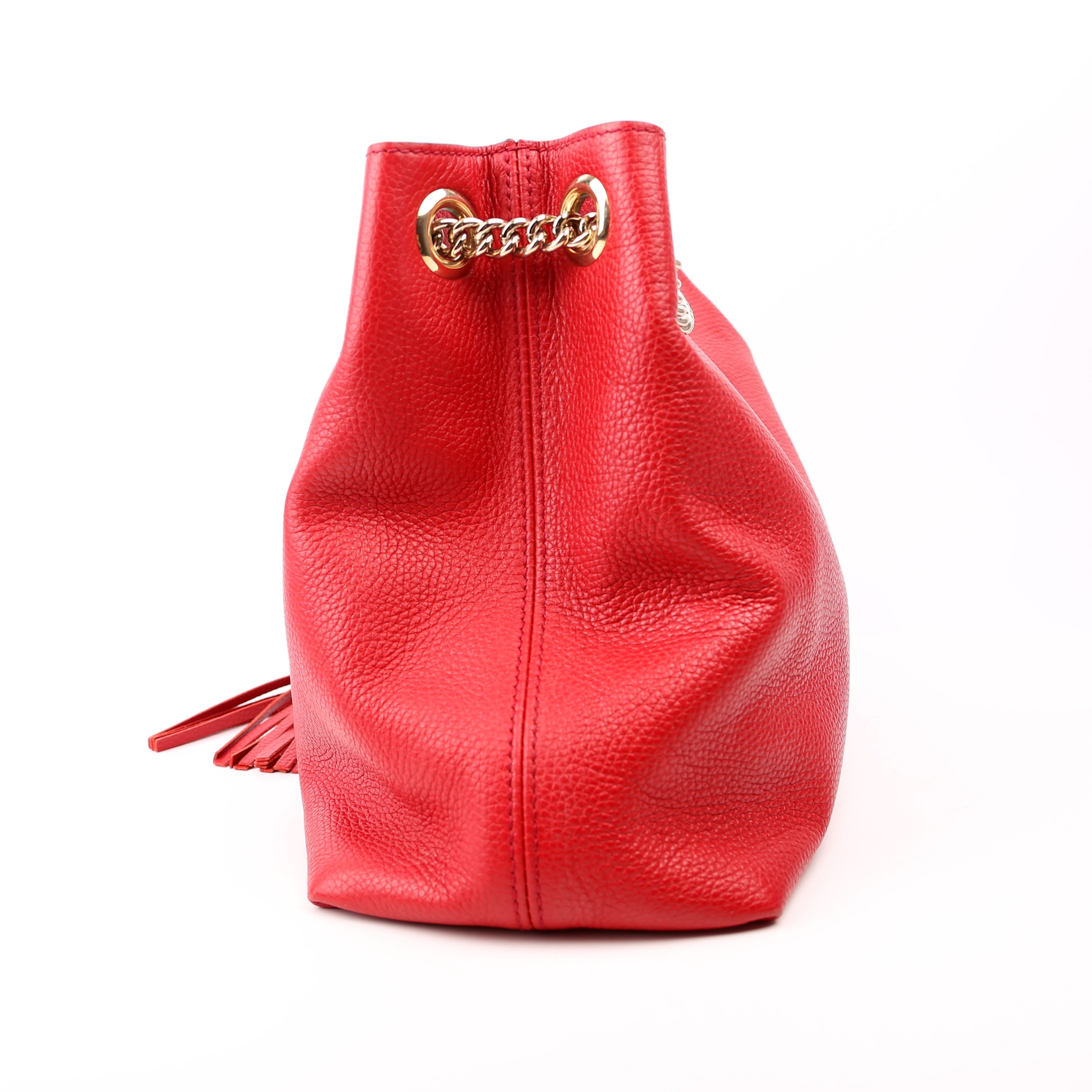 536196 Soho Leather Shoulder Medium Red