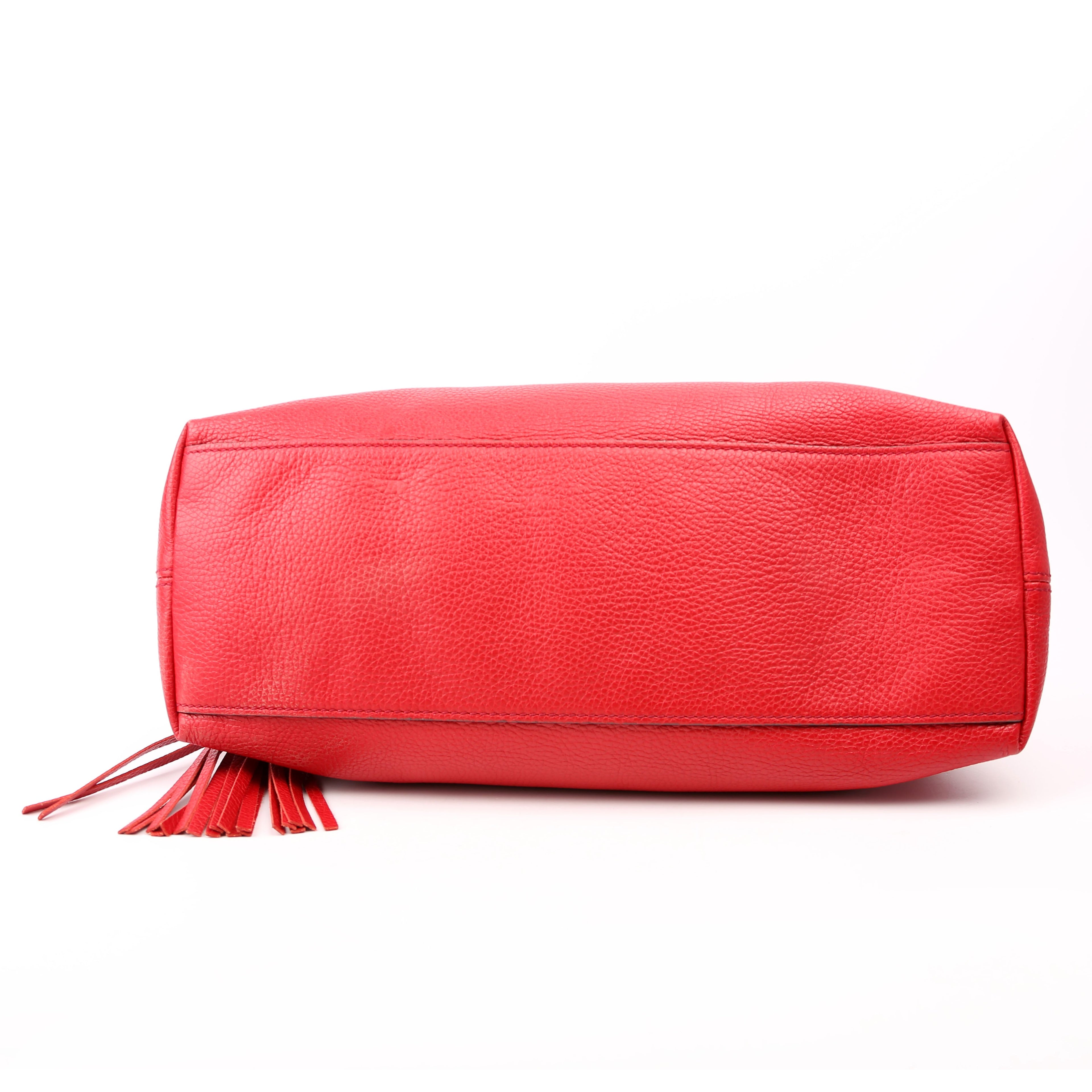 536196 Soho Leather Shoulder Medium Red