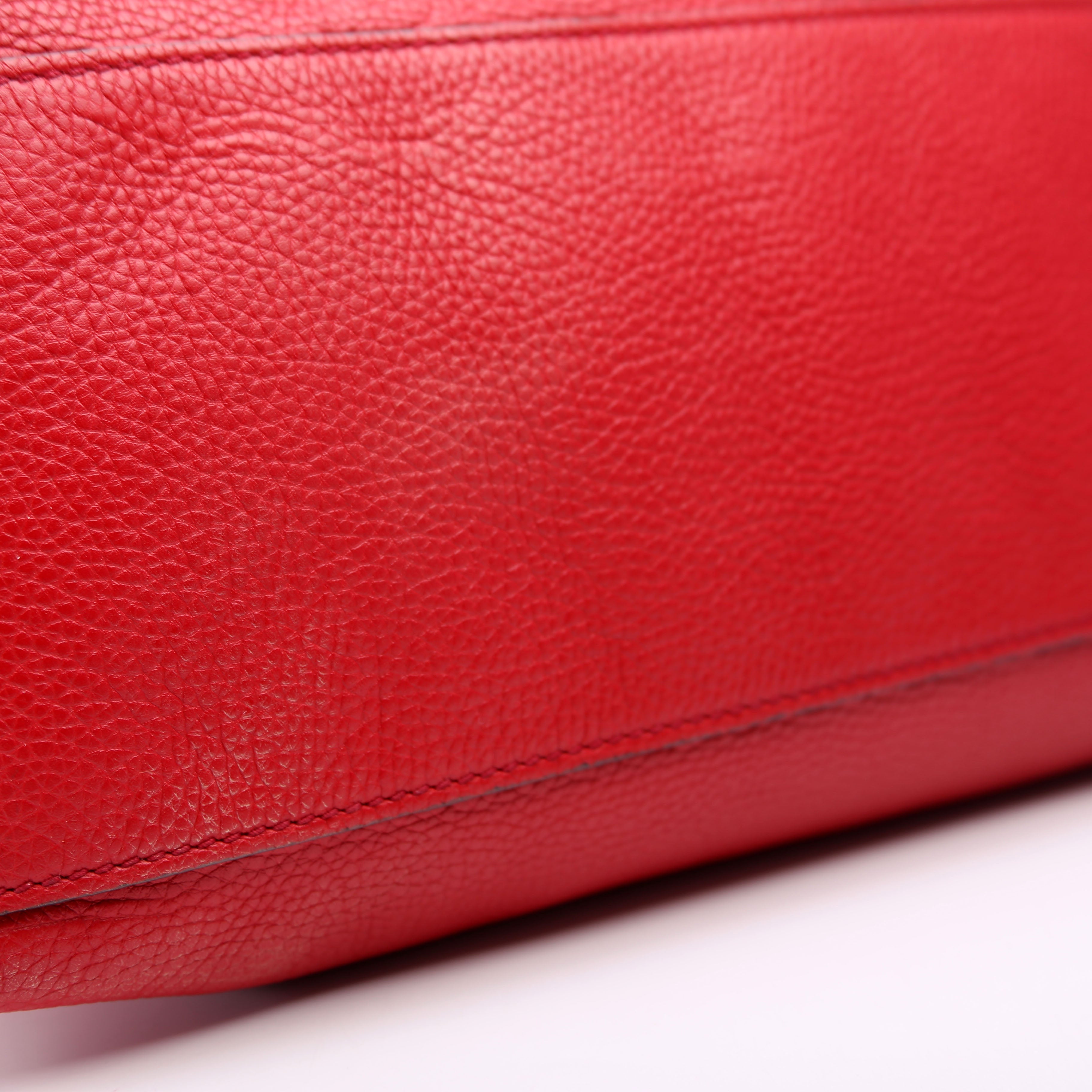 536196 Soho Leather Shoulder Medium Red