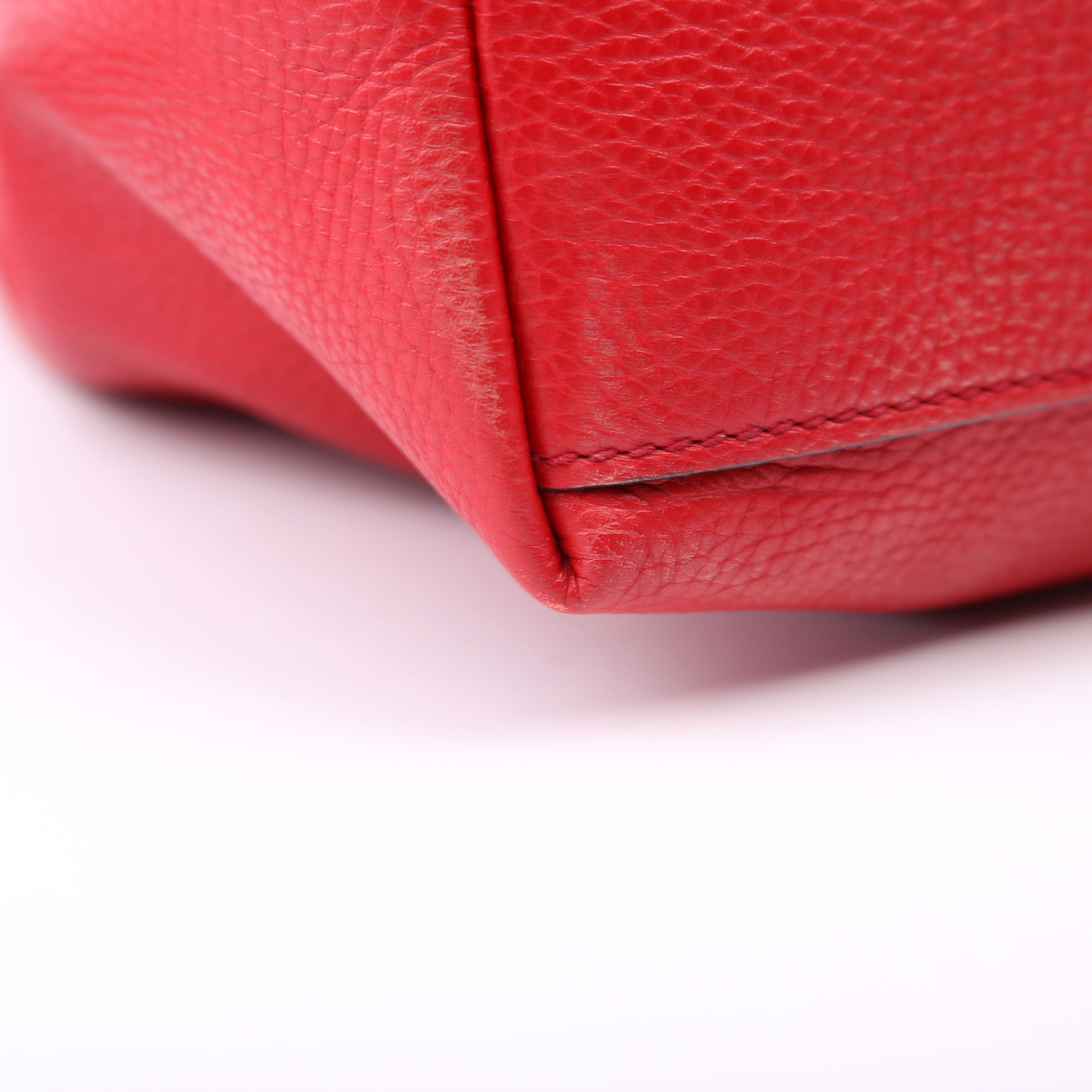 536196 Soho Leather Shoulder Medium Red
