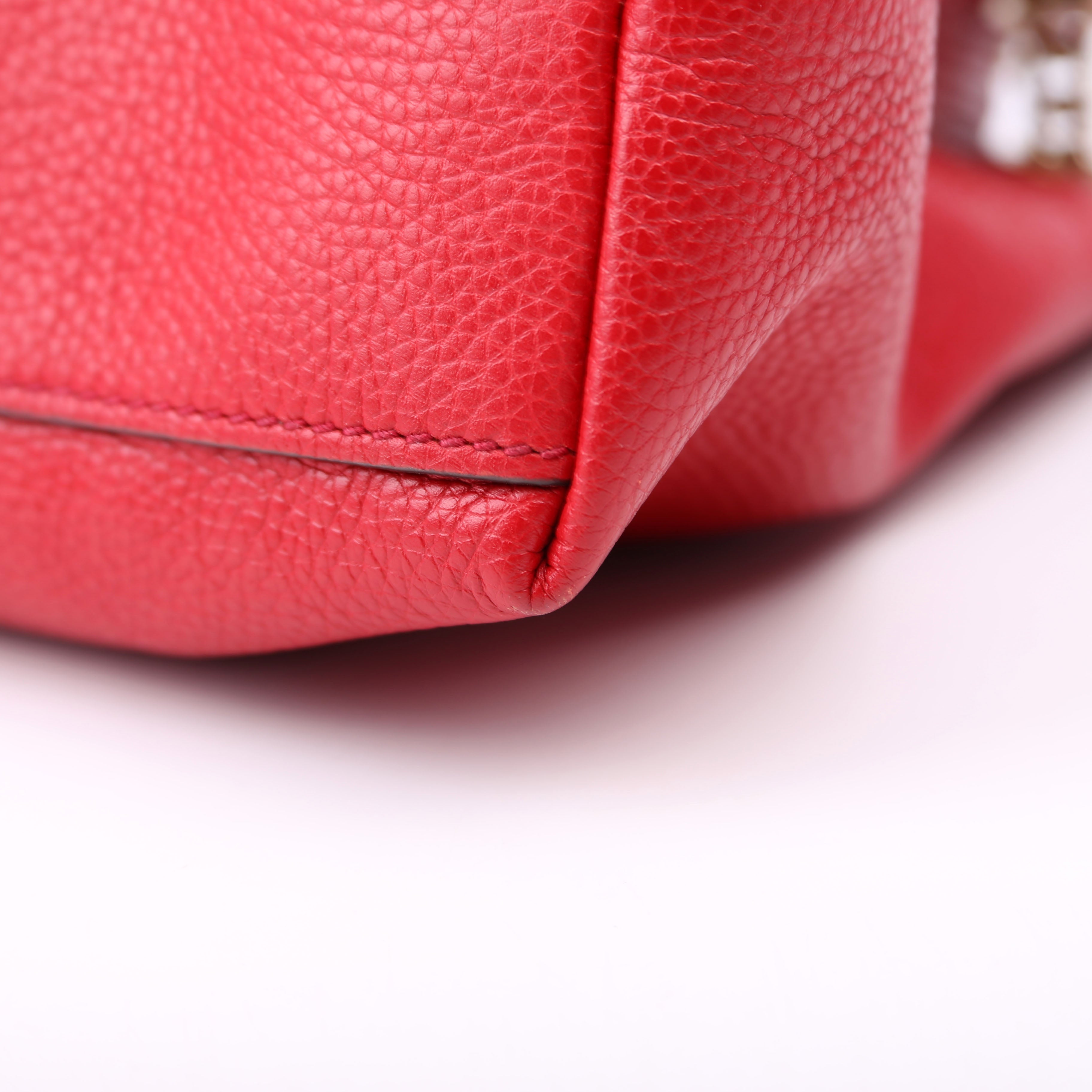 536196 Soho Leather Shoulder Medium Red