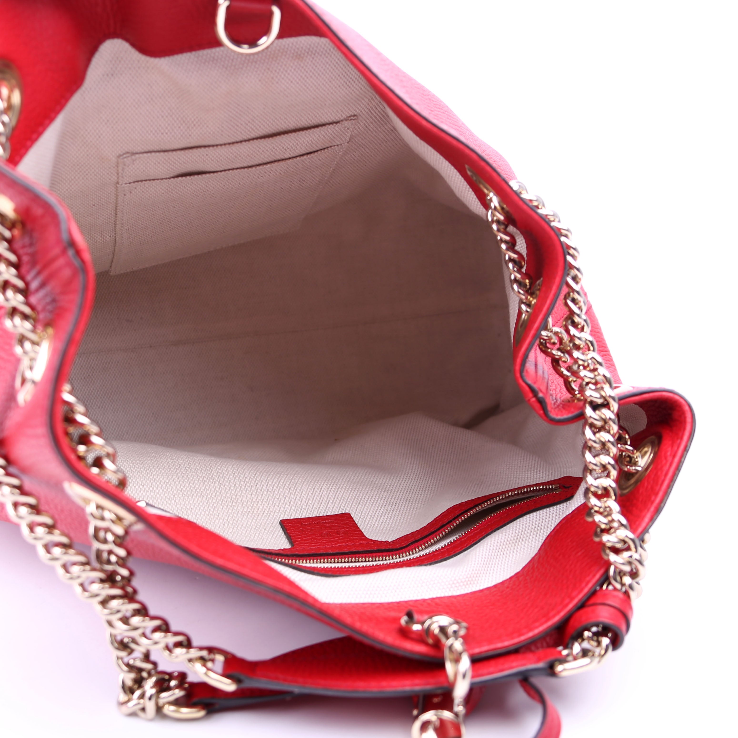 536196 Soho Leather Shoulder Medium Red
