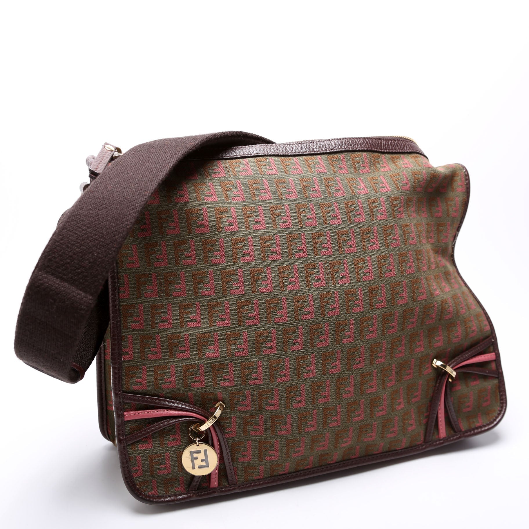 Fendi Zucchino FF Charm Shoulder Bag