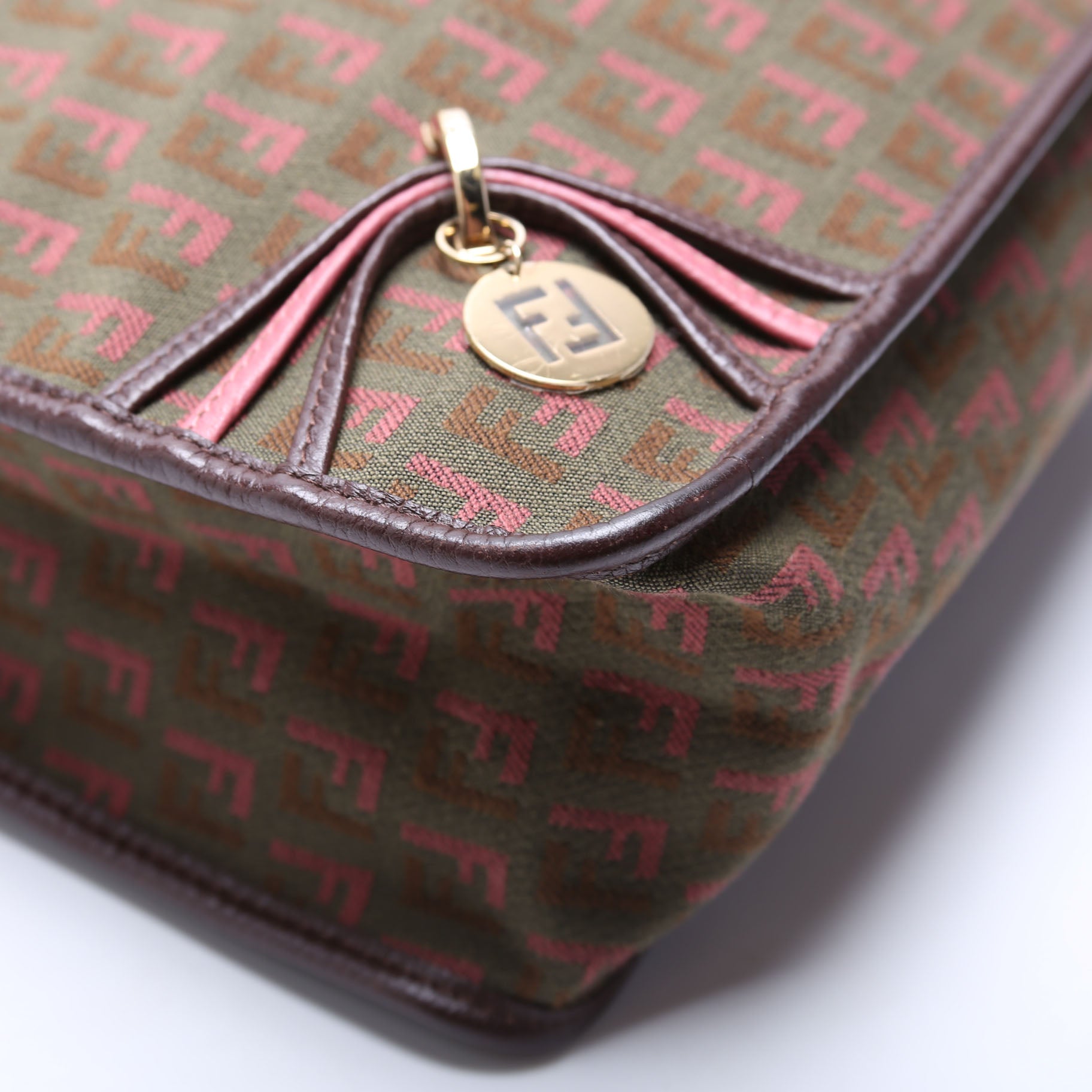 Fendi Zucchino FF Charm Shoulder Bag