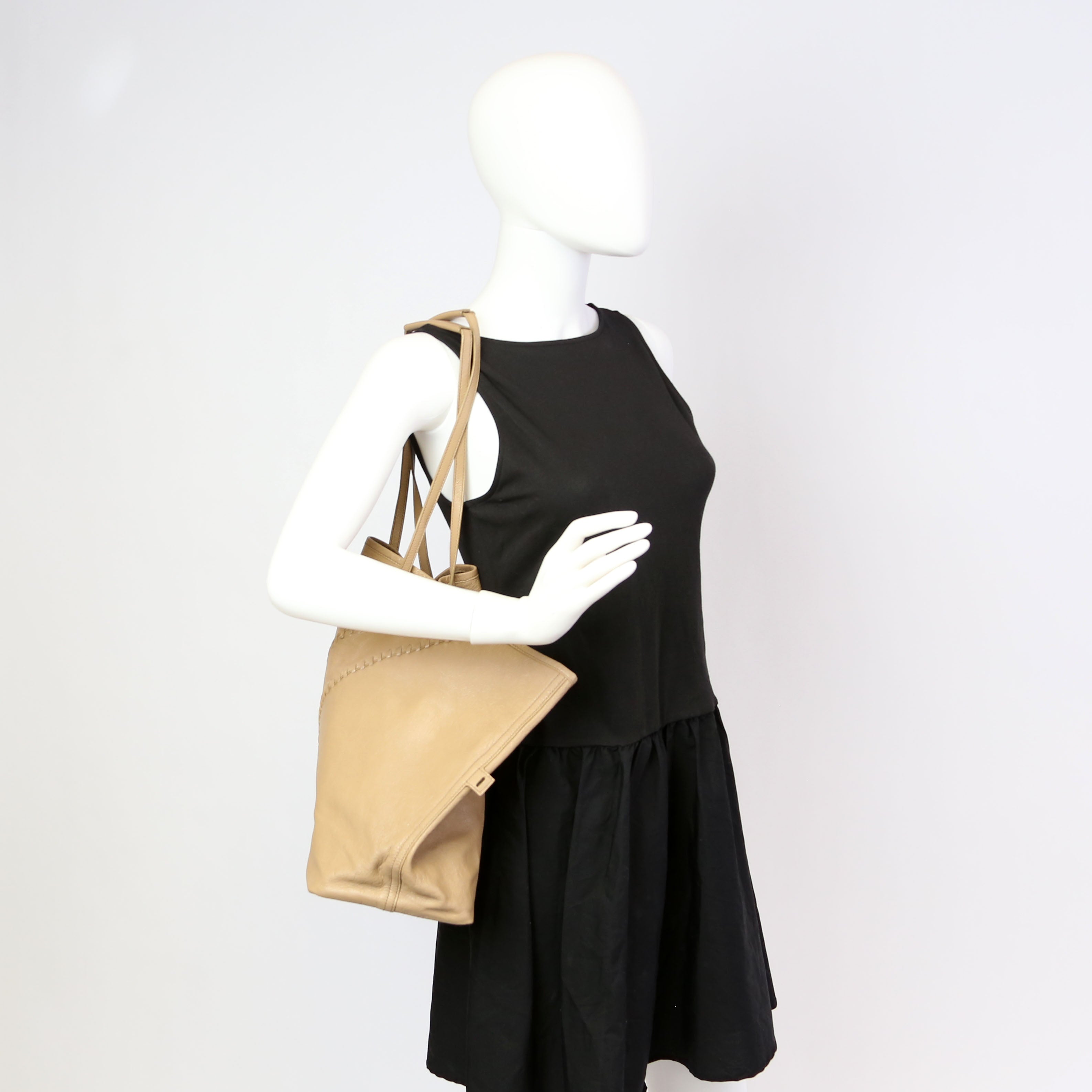 Neo Double Reversible Tote Leather Taupe
