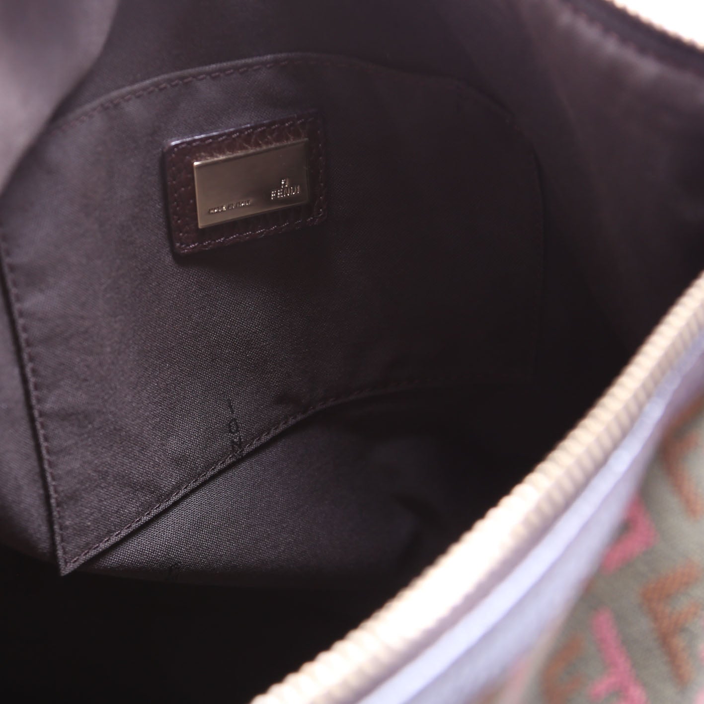 Fendi Zucchino FF Charm Shoulder Bag
