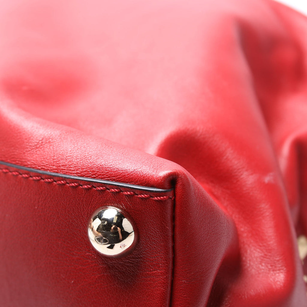 Rockstud Dome Satchel Red