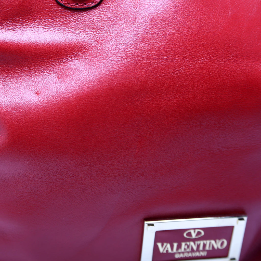 Rockstud Dome Satchel Red