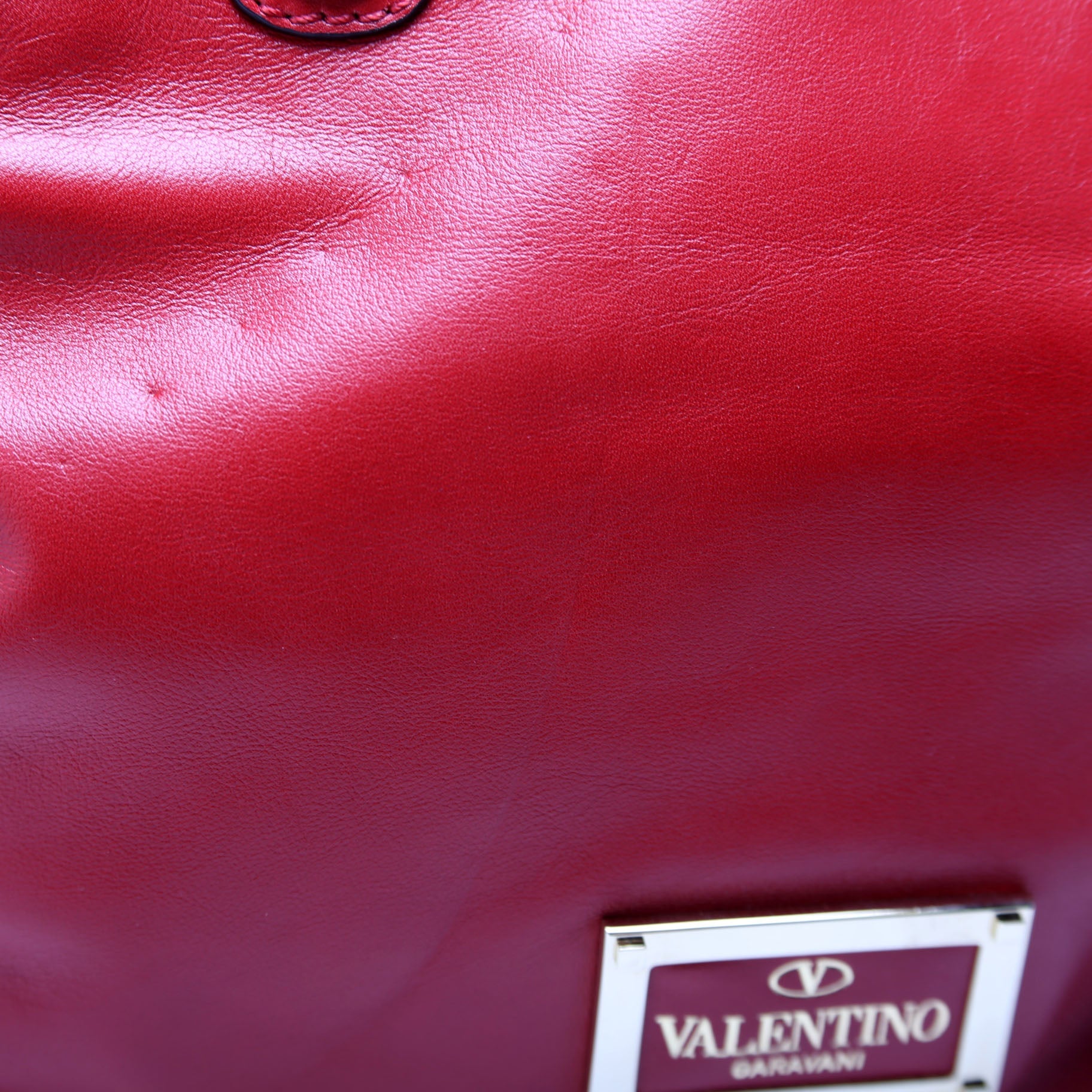 Rockstud Dome Satchel Red