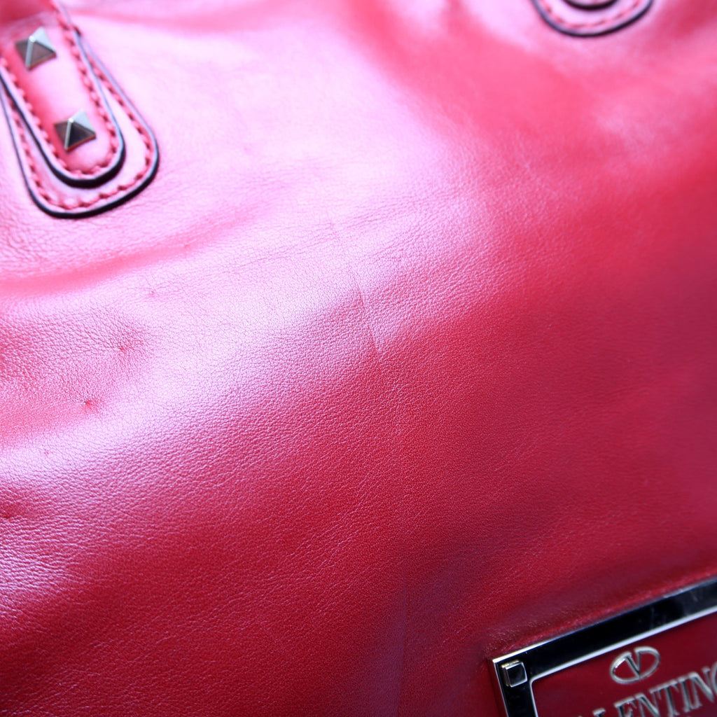 Rockstud Dome Satchel Red