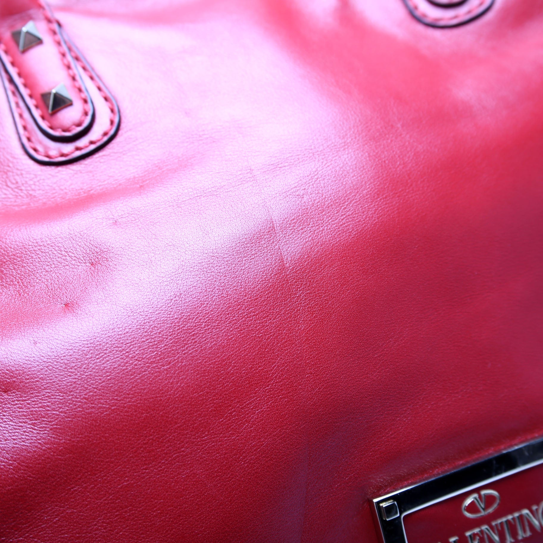 Rockstud Dome Satchel Red