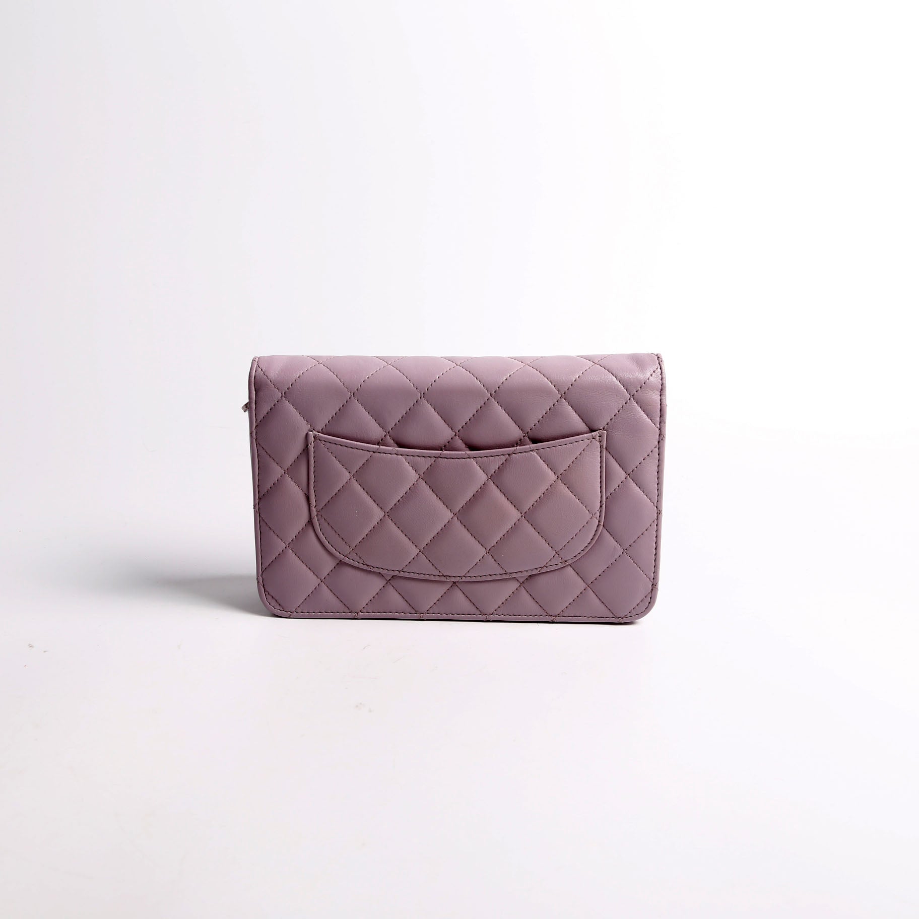 Wallet On Chain Classic Quilted Lambskin Purple