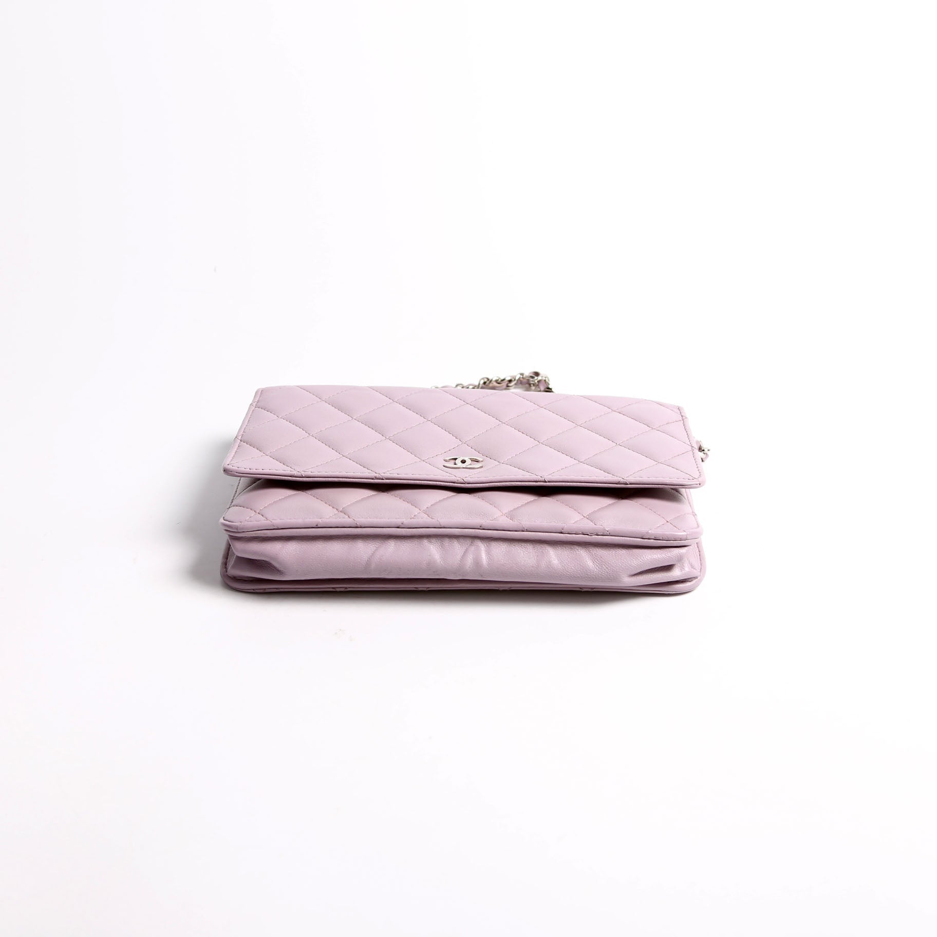 Wallet On Chain Classic Quilted Lambskin Purple