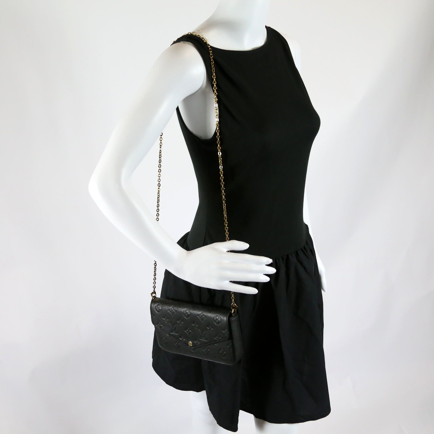 Pochette Felicie Empreinte Black
