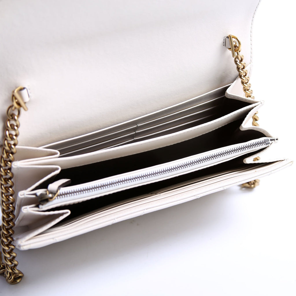 474575 Marmont Chain Wallet White