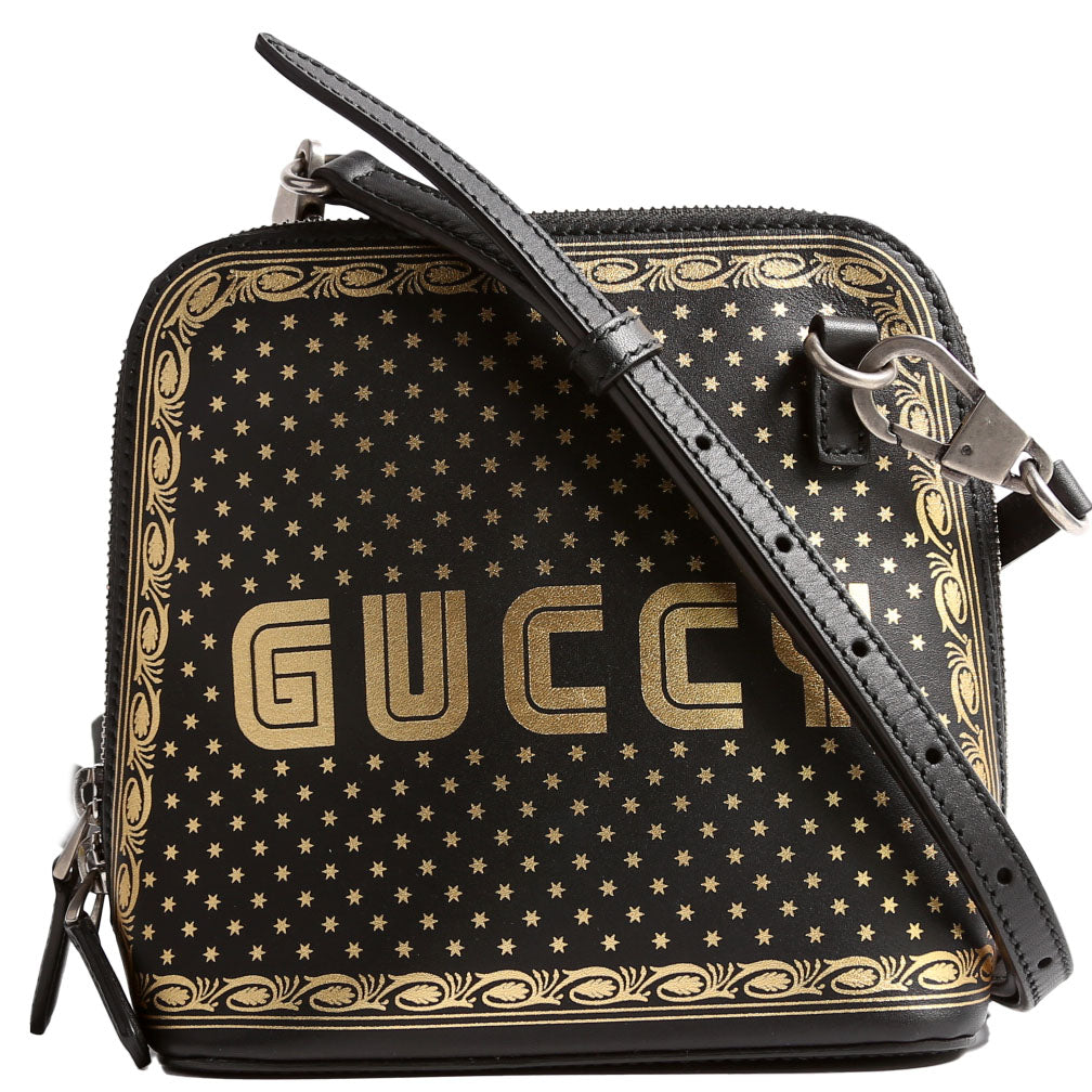 511189 Sega X Gucci Calfskin Mini Black/Gold