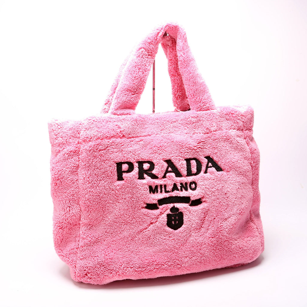 1BG130 Terry Logo Tote Large Pink