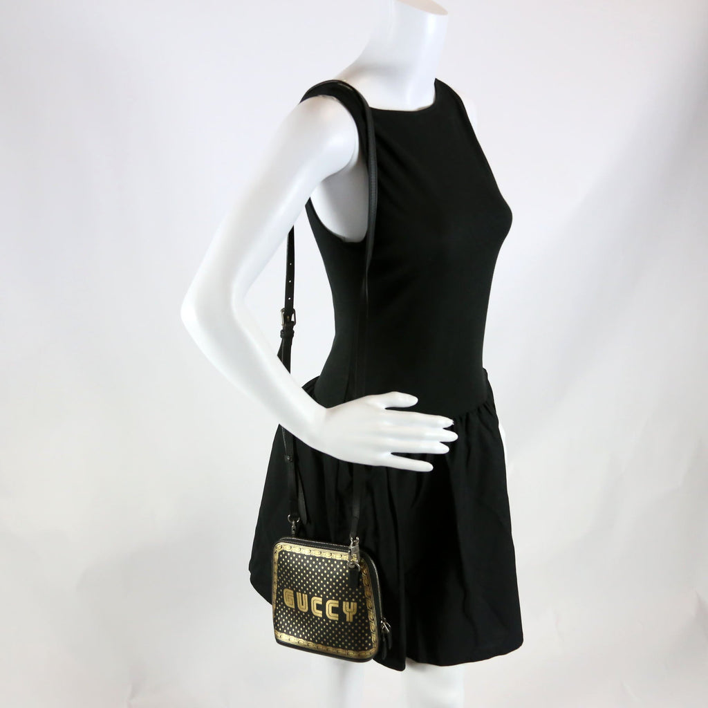 511189 Sega X Gucci Calfskin Mini Black/Gold