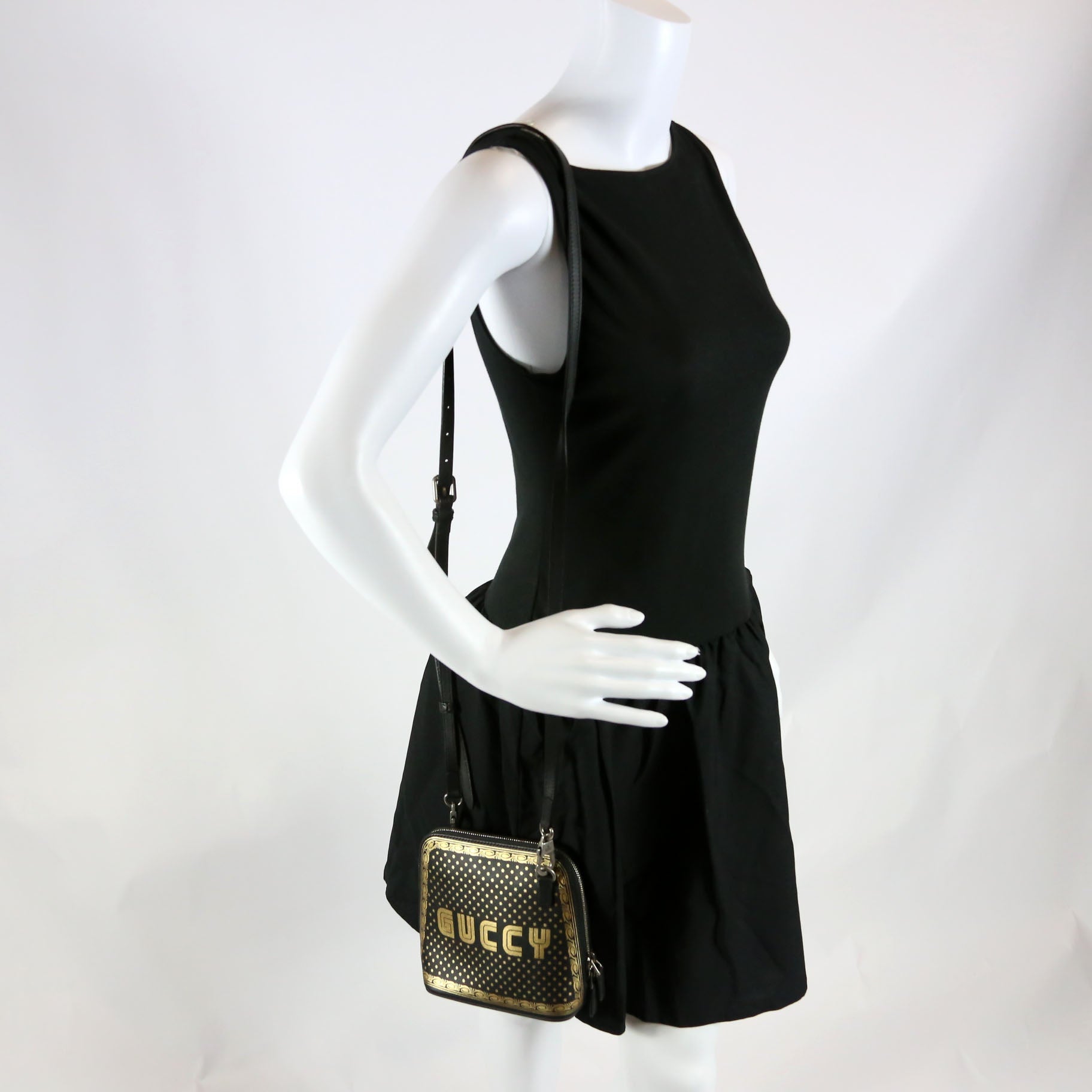 511189 Sega X Gucci Calfskin Mini Black/Gold