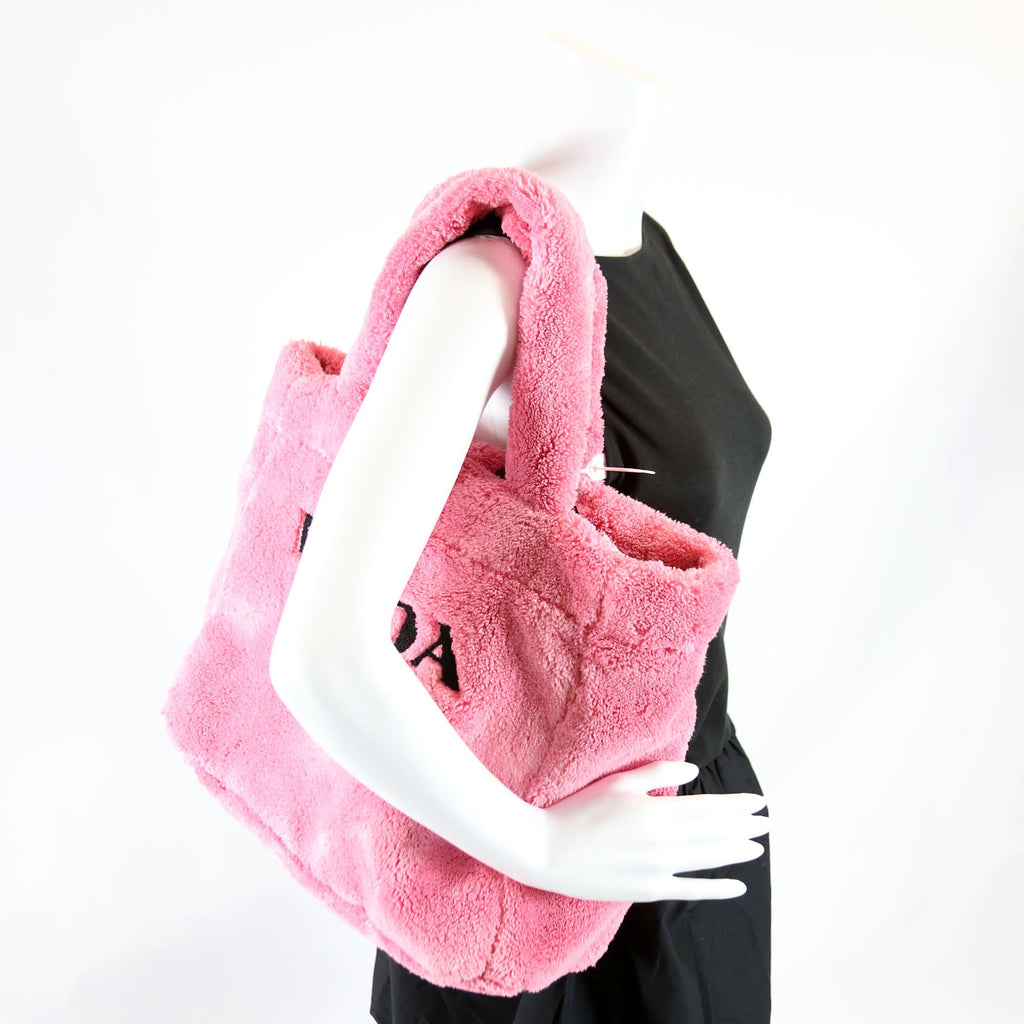 1BG130 Terry Logo Tote Large Pink