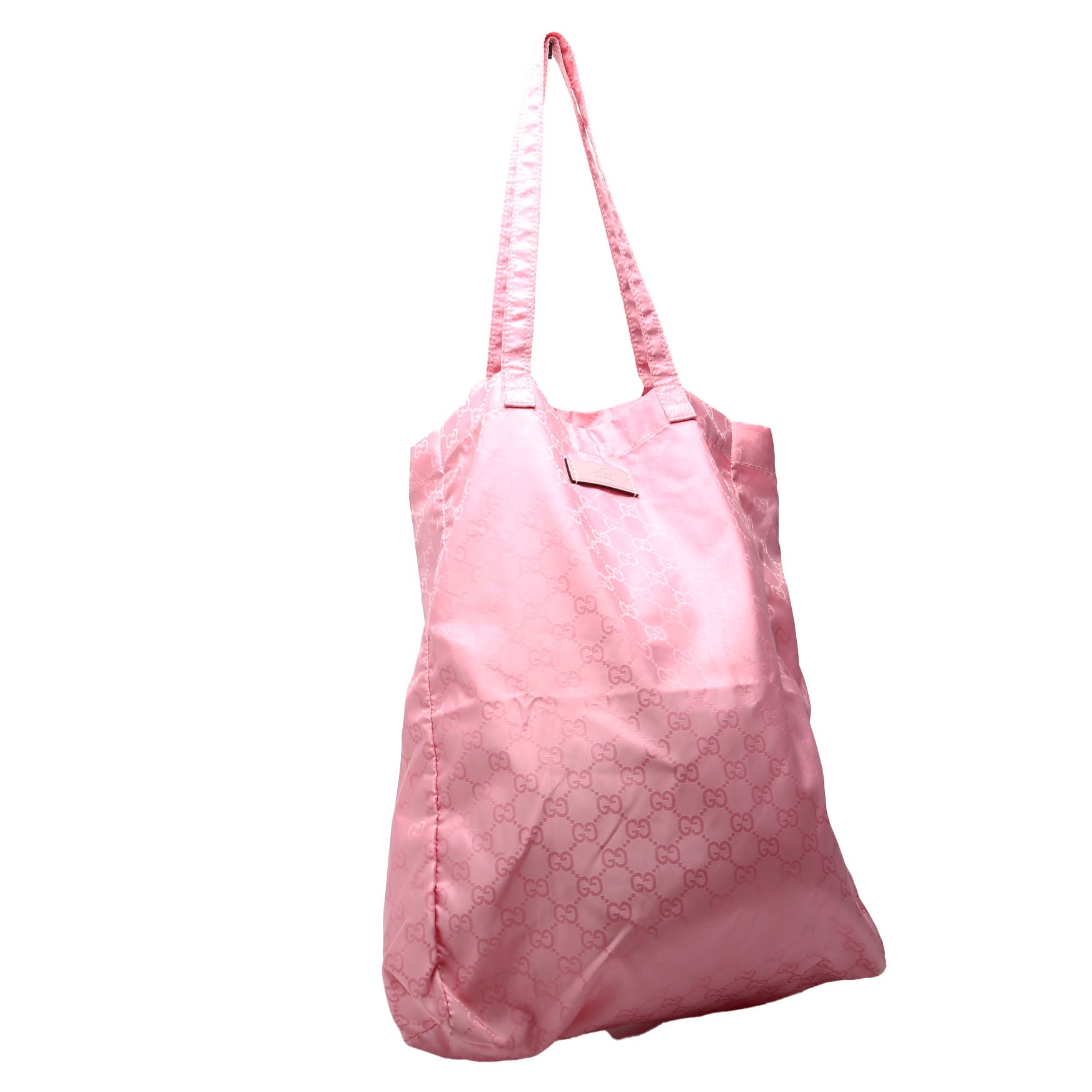 281487 Fold Over Shopping Tote Nylon Pink