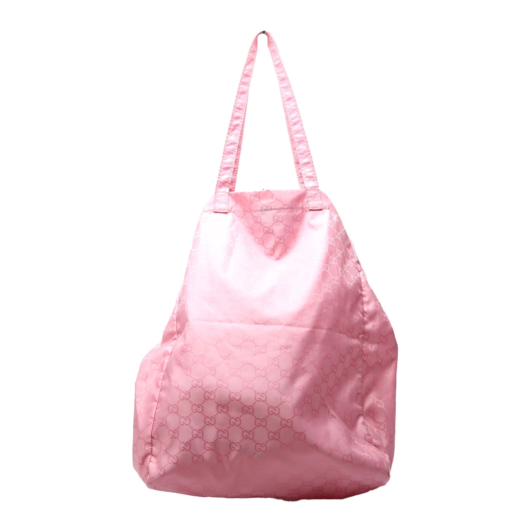 281487 Fold Over Shopping Tote Nylon Pink