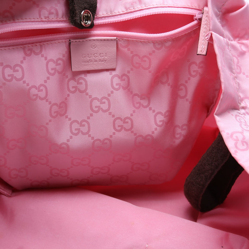 281487 Fold Over Shopping Tote Nylon Pink