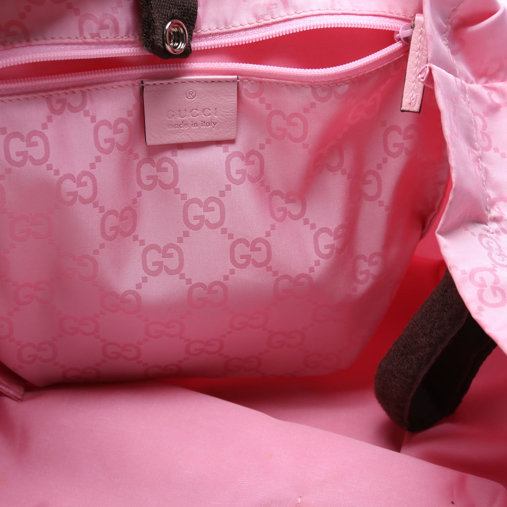 281487 Fold Over Shopping Tote Nylon Pink