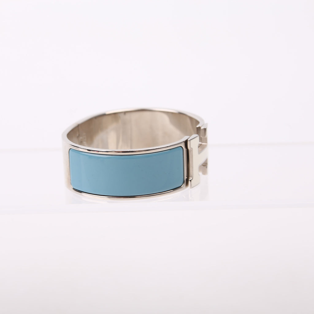 Clic Clac Enamel H Wide PM Bracelet Blue/Silver