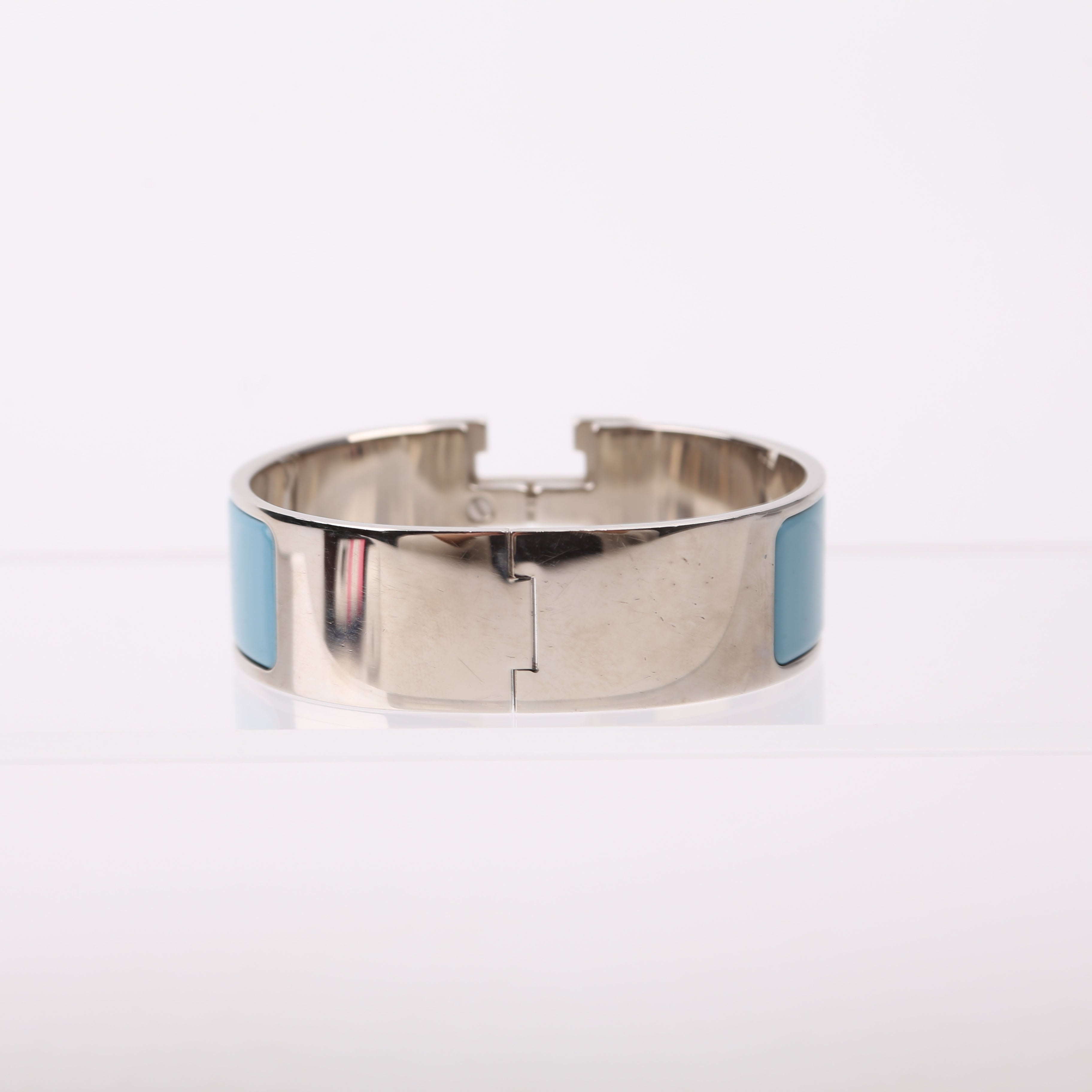 Clic Clac Enamel H Wide PM Bracelet Blue/Silver