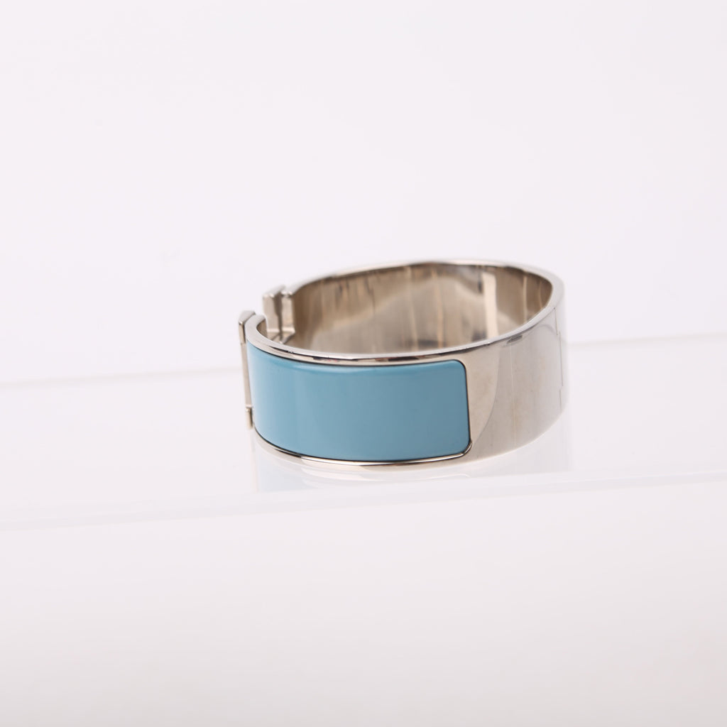 Clic Clac Enamel H Wide PM Bracelet Blue/Silver