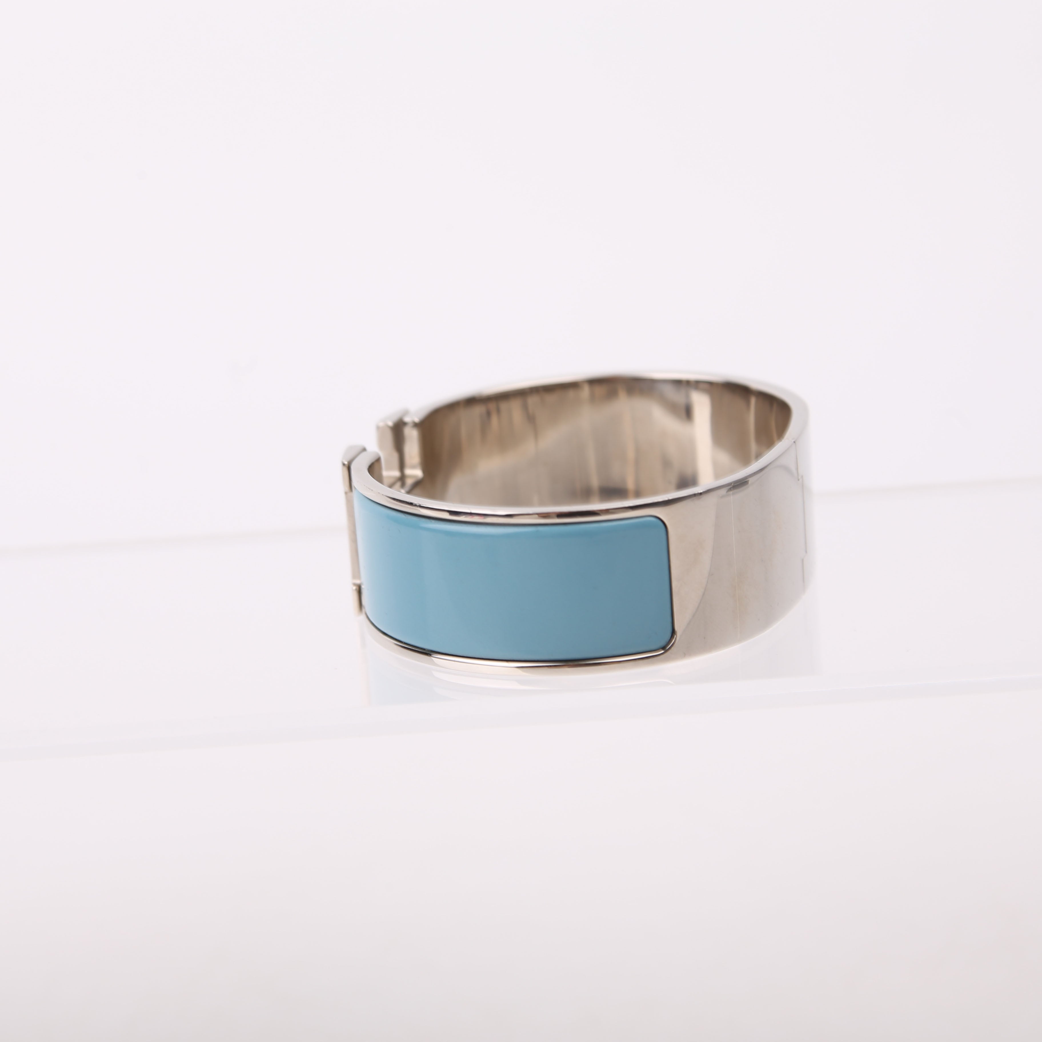 Clic Clac Enamel H Wide PM Bracelet Blue/Silver