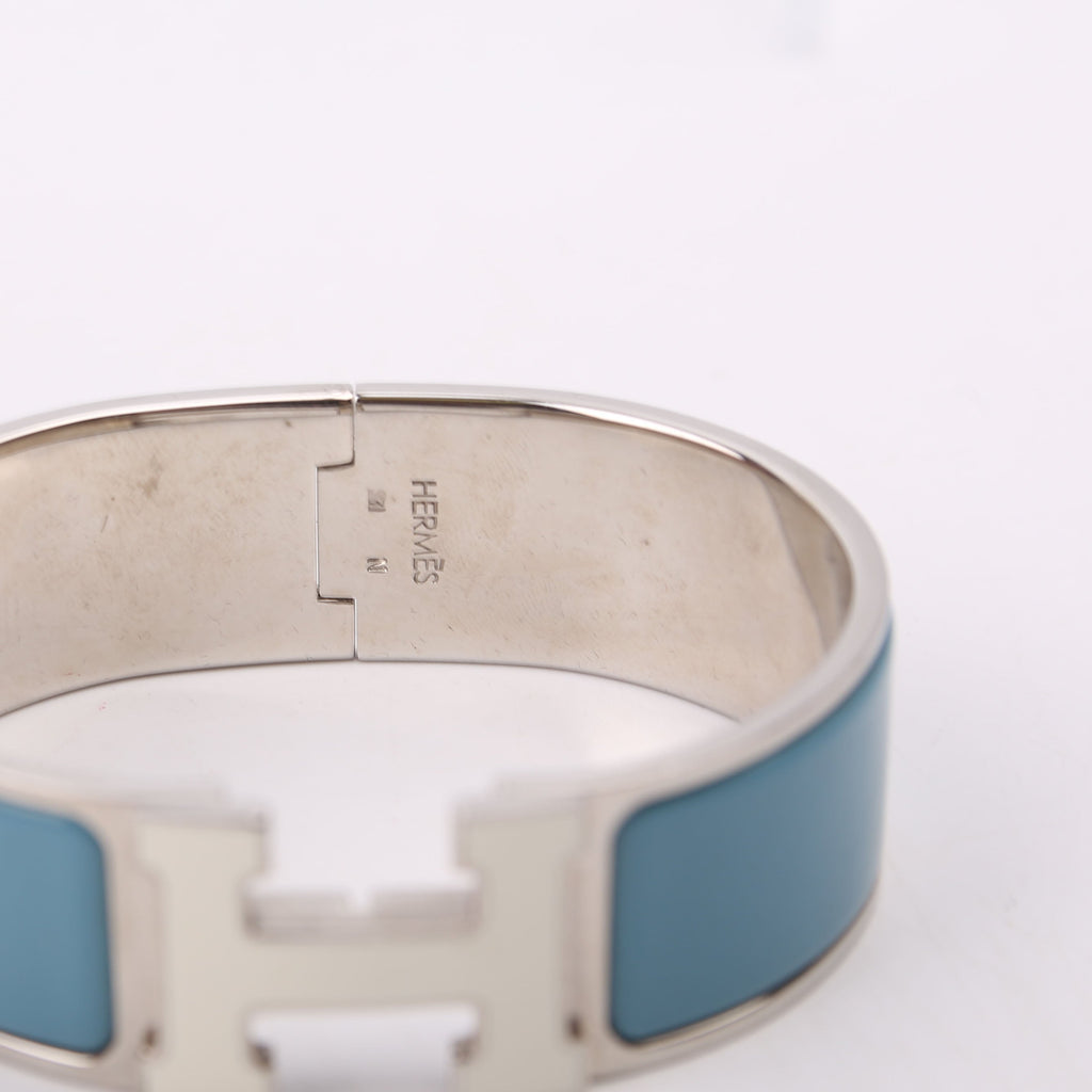Clic Clac Enamel H Wide PM Bracelet Blue/Silver