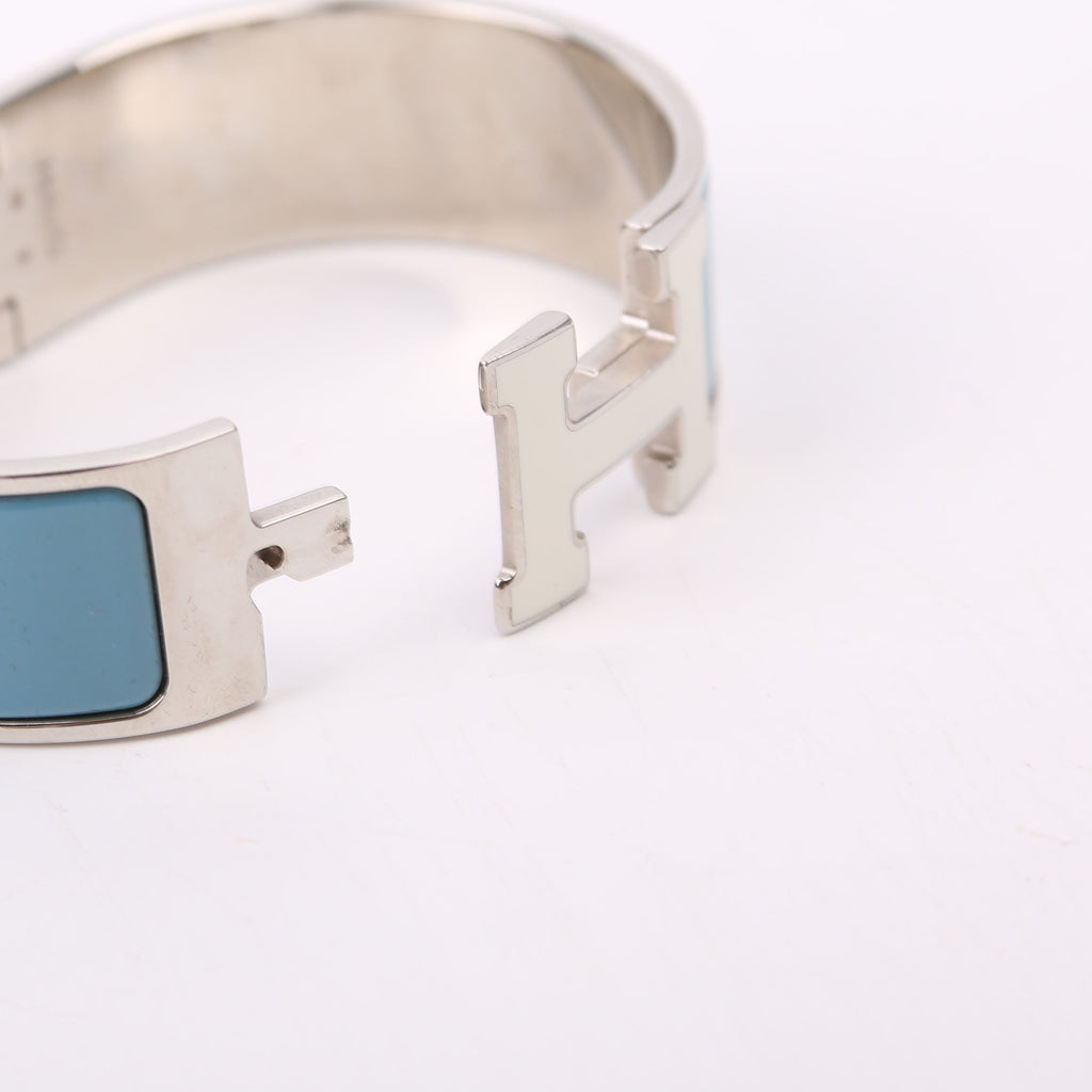 Clic Clac Enamel H Wide PM Bracelet Blue/Silver