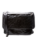 Niki Large Crinkled Leather 633157 Black