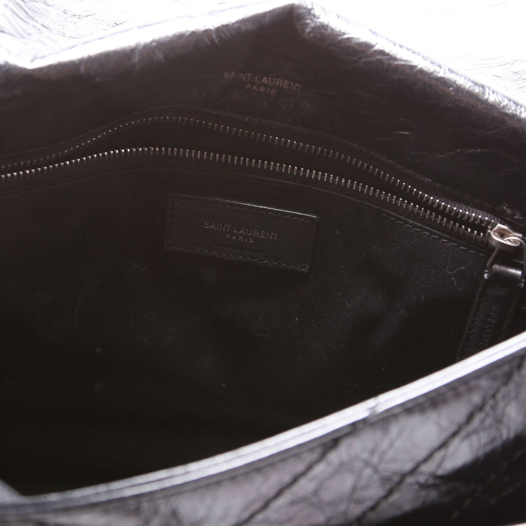 Niki Large Crinkled Leather 633157 Black