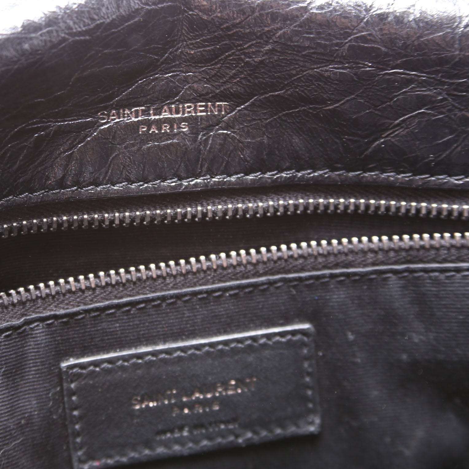 Niki Large Crinkled Leather 633157 Black