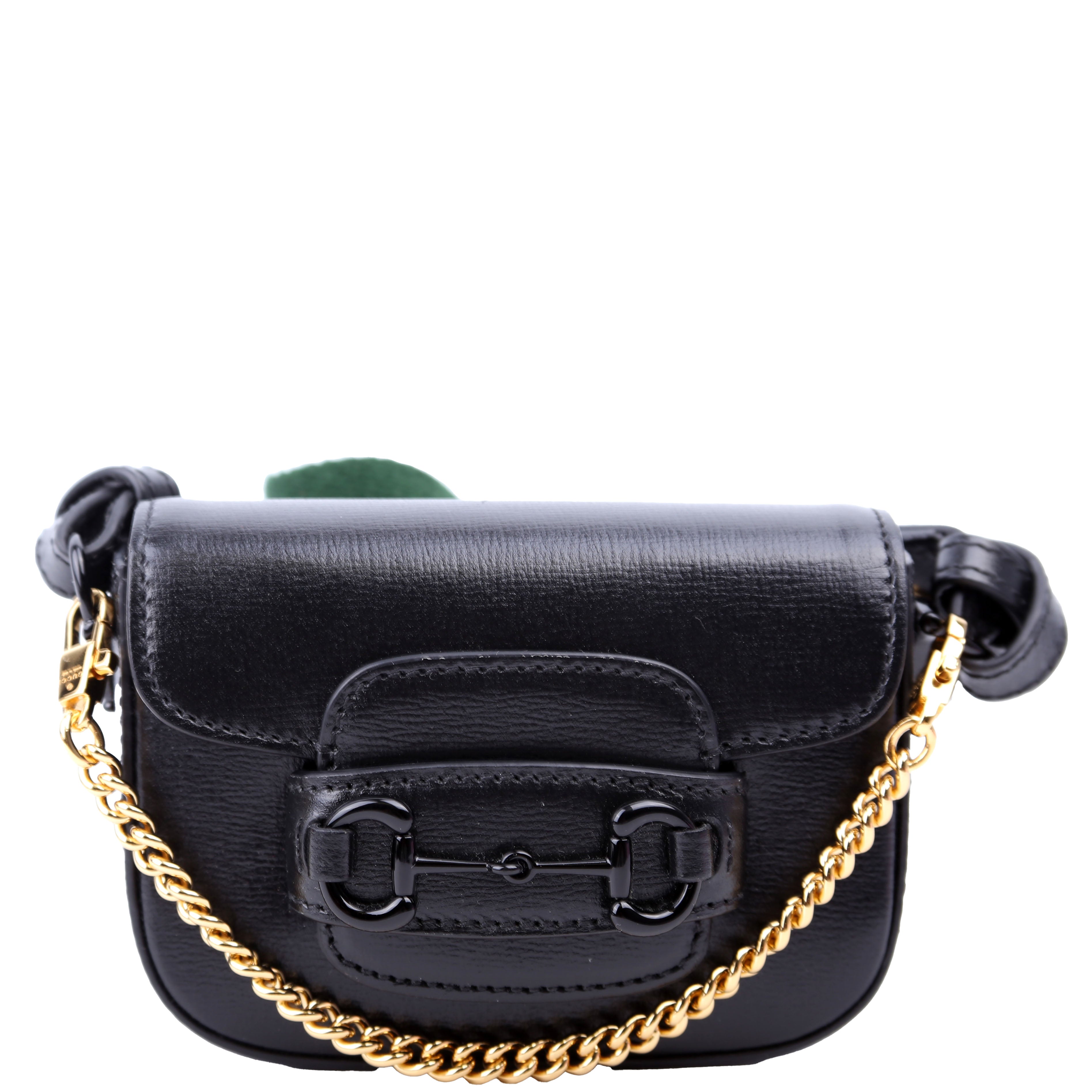 Gucci 699760 Horsebit 1955 Leather Wallet On Strap Black