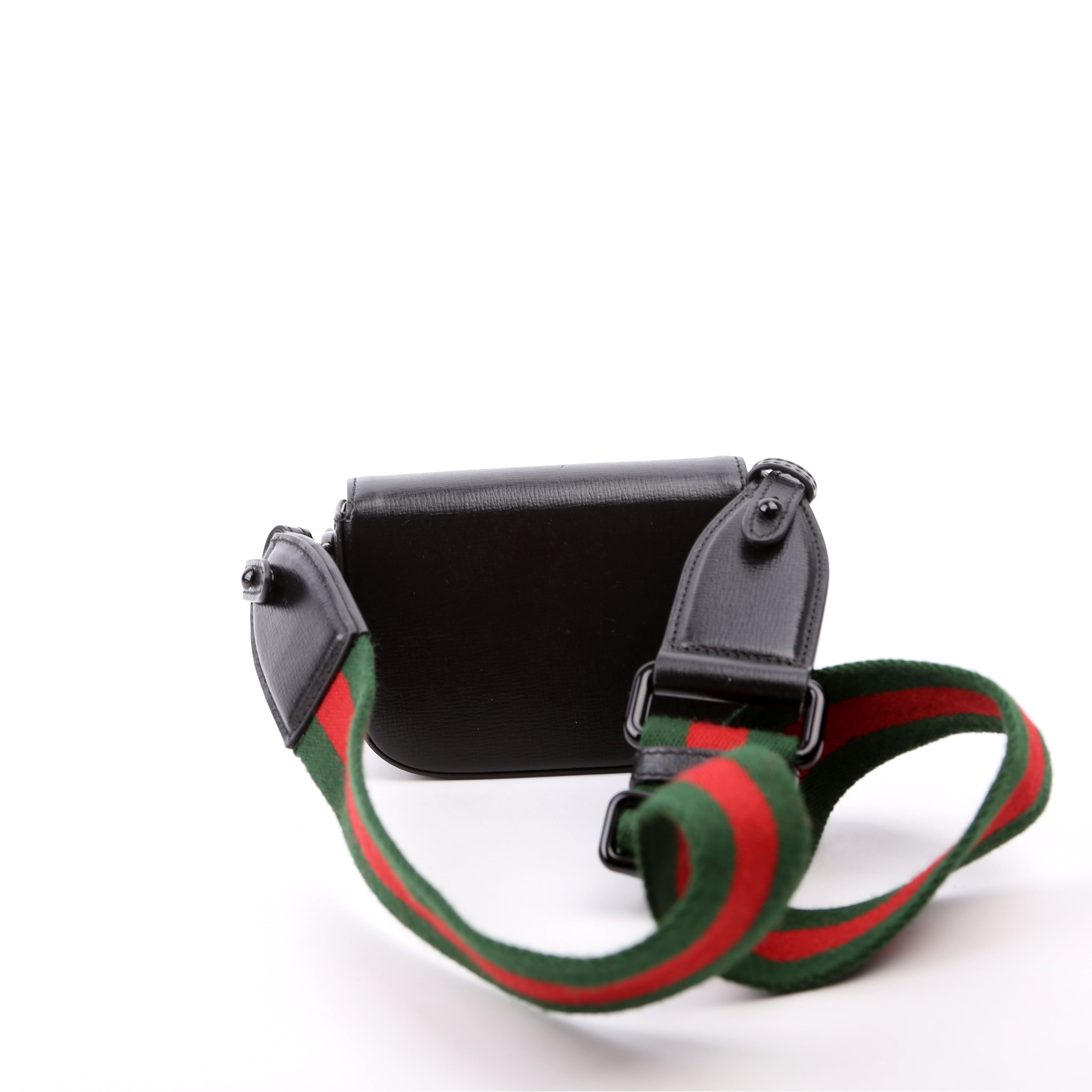 Gucci 699760 Horsebit 1955 Leather Wallet On Strap Black