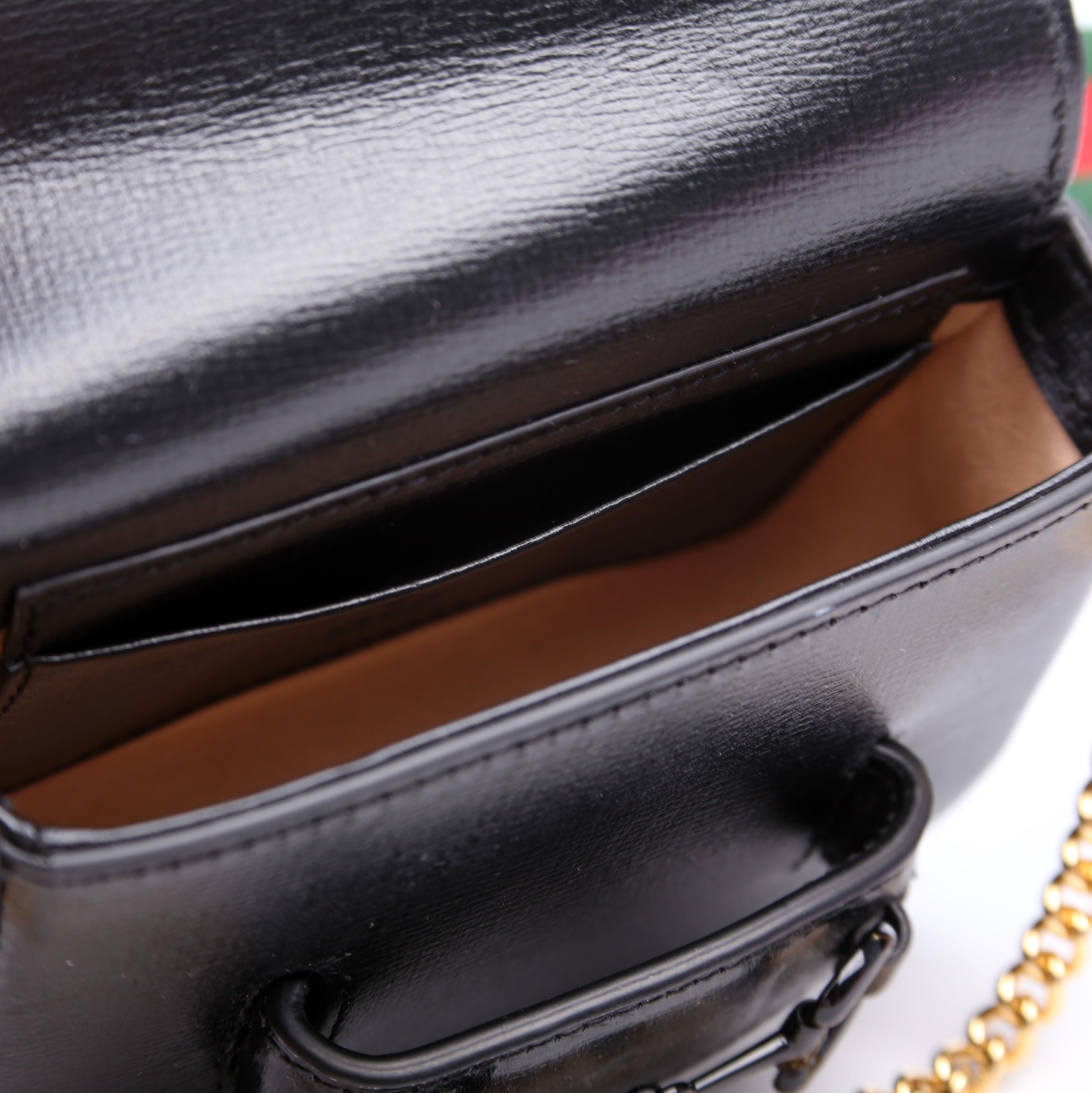 Gucci 699760 Horsebit 1955 Leather Wallet On Strap Black