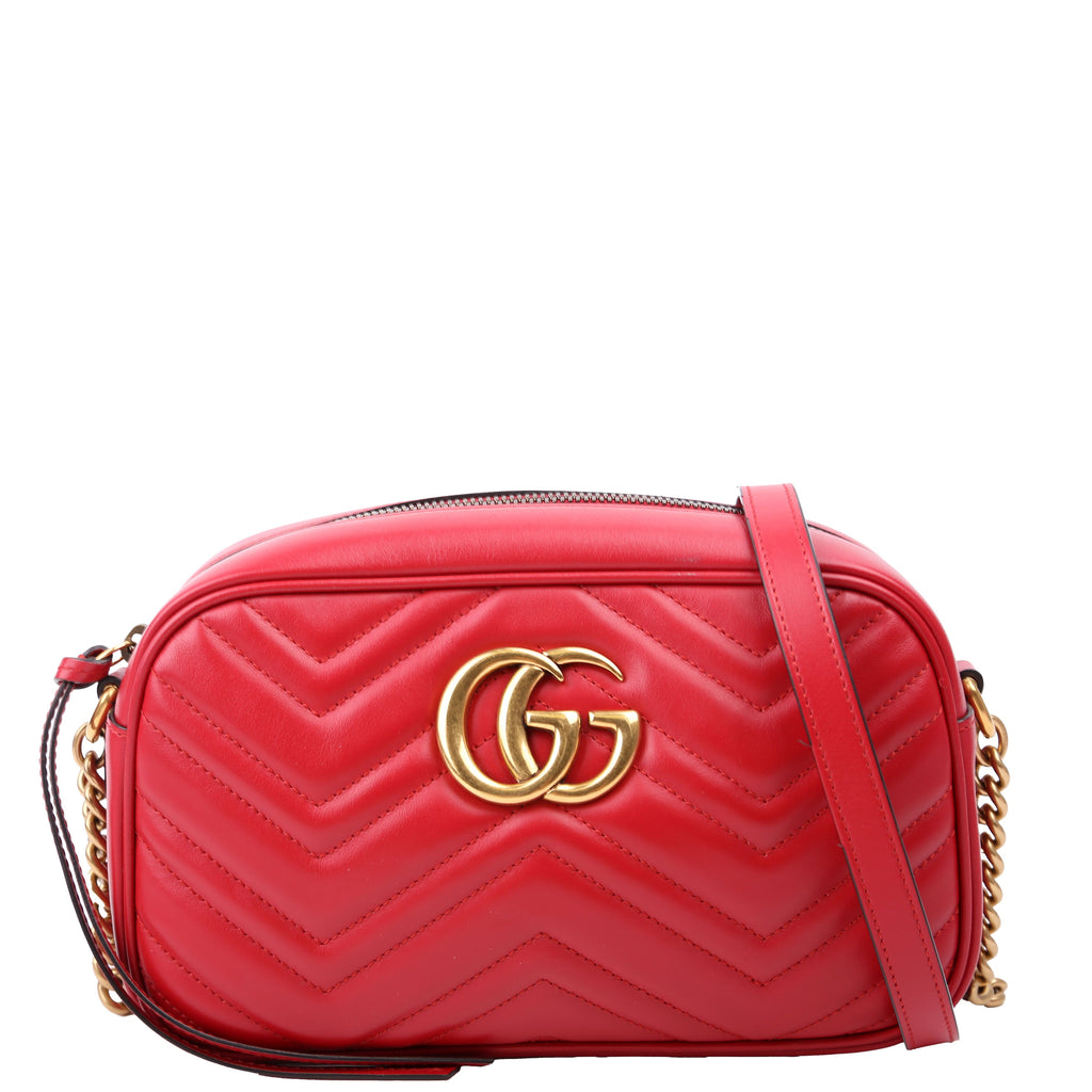 Gucci 447632 Marmont Small Leather Camera Red