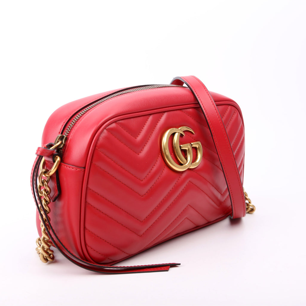 Gucci 447632 Marmont Small Leather Camera Red