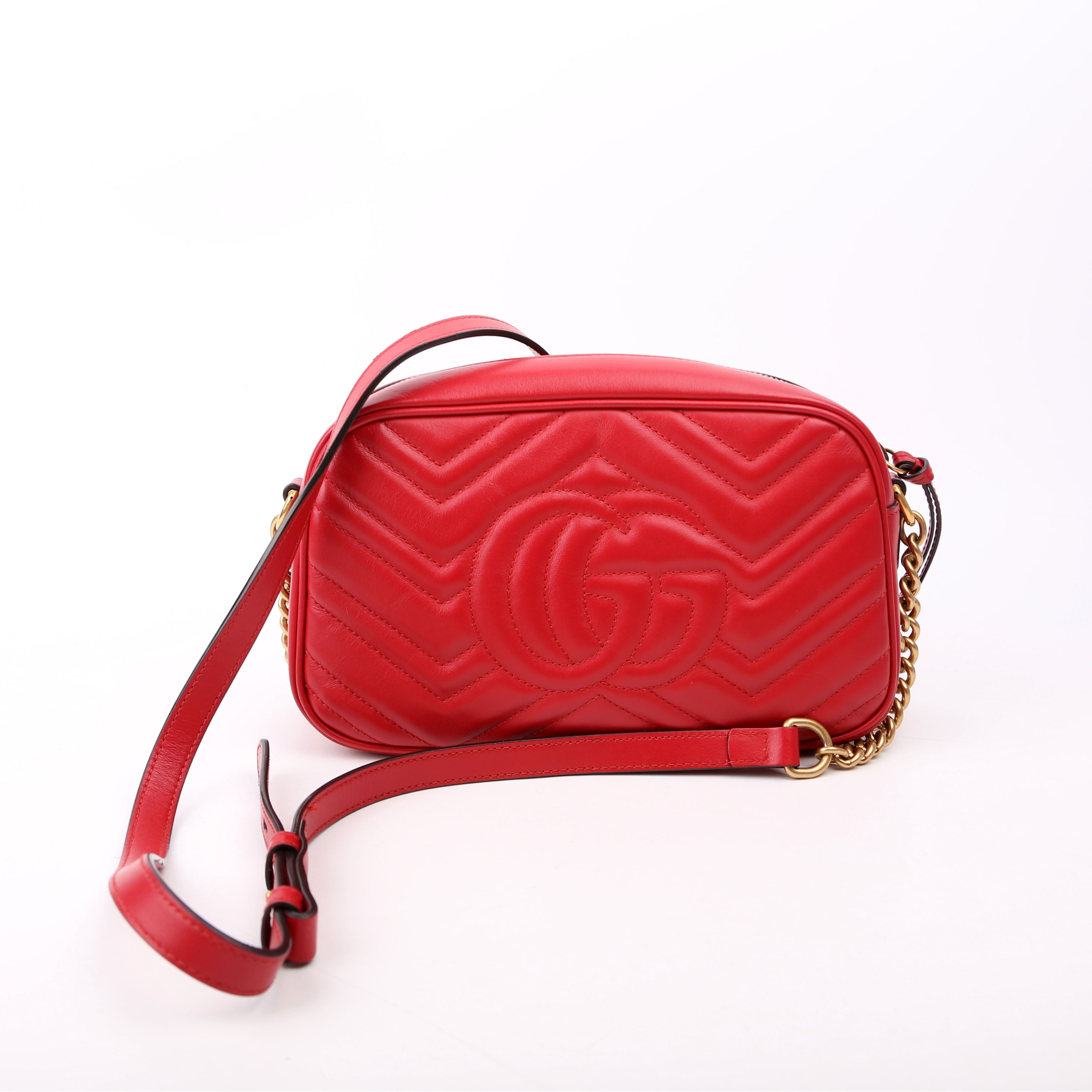 Gucci 447632 Marmont Small Leather Camera Red