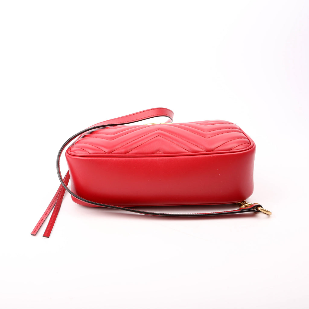Gucci 447632 Marmont Small Leather Camera Red