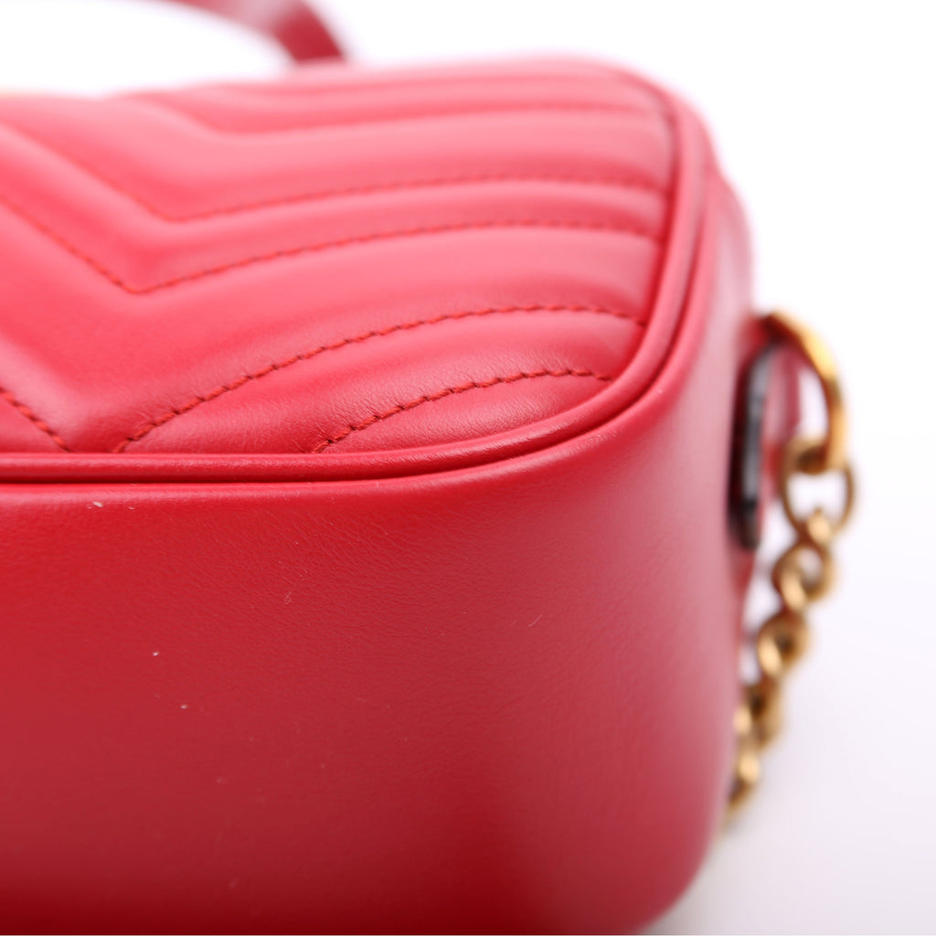 Gucci 447632 Marmont Small Leather Camera Red
