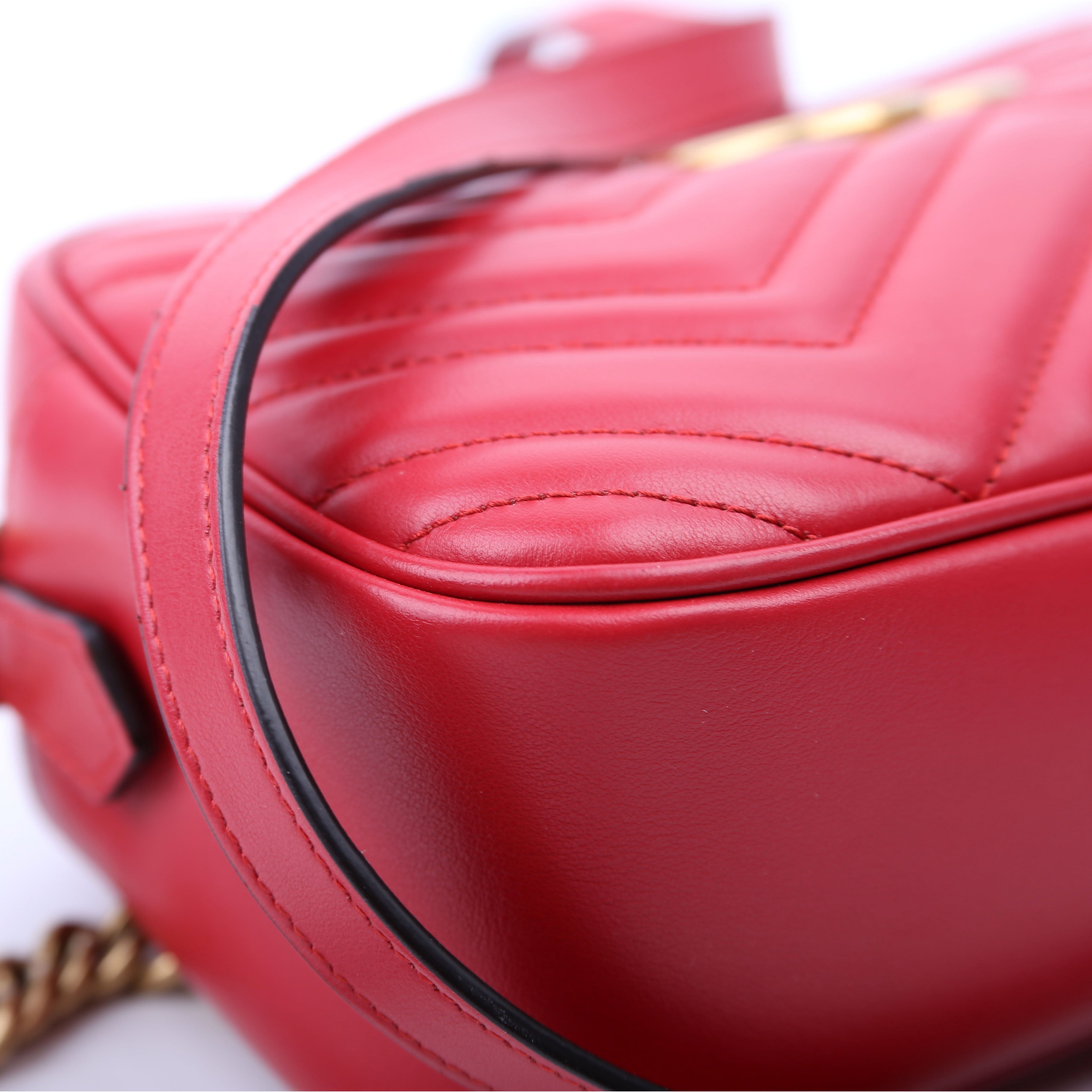 Gucci 447632 Marmont Small Leather Camera Red