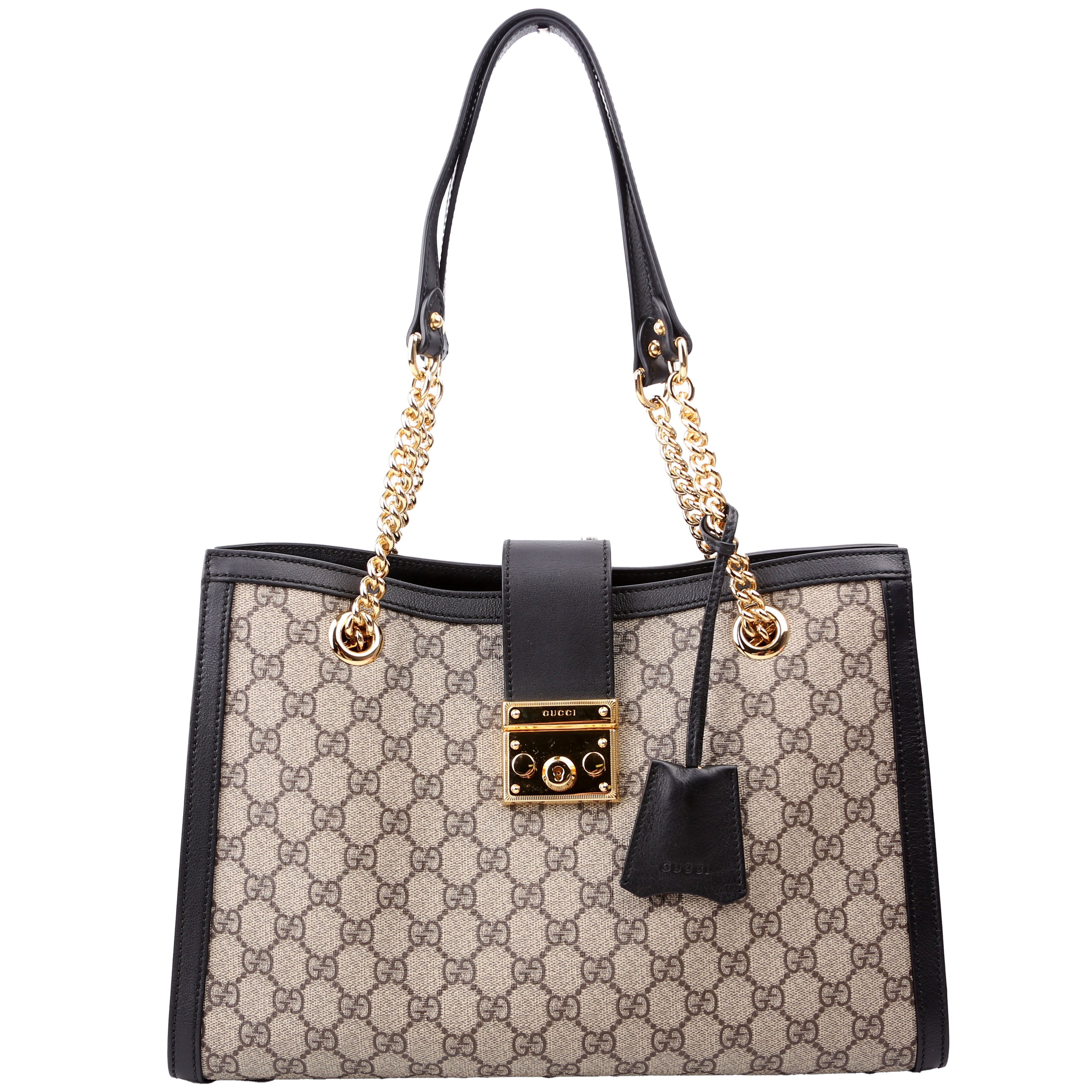 479197 Padlock GG Shoulder Medium Black