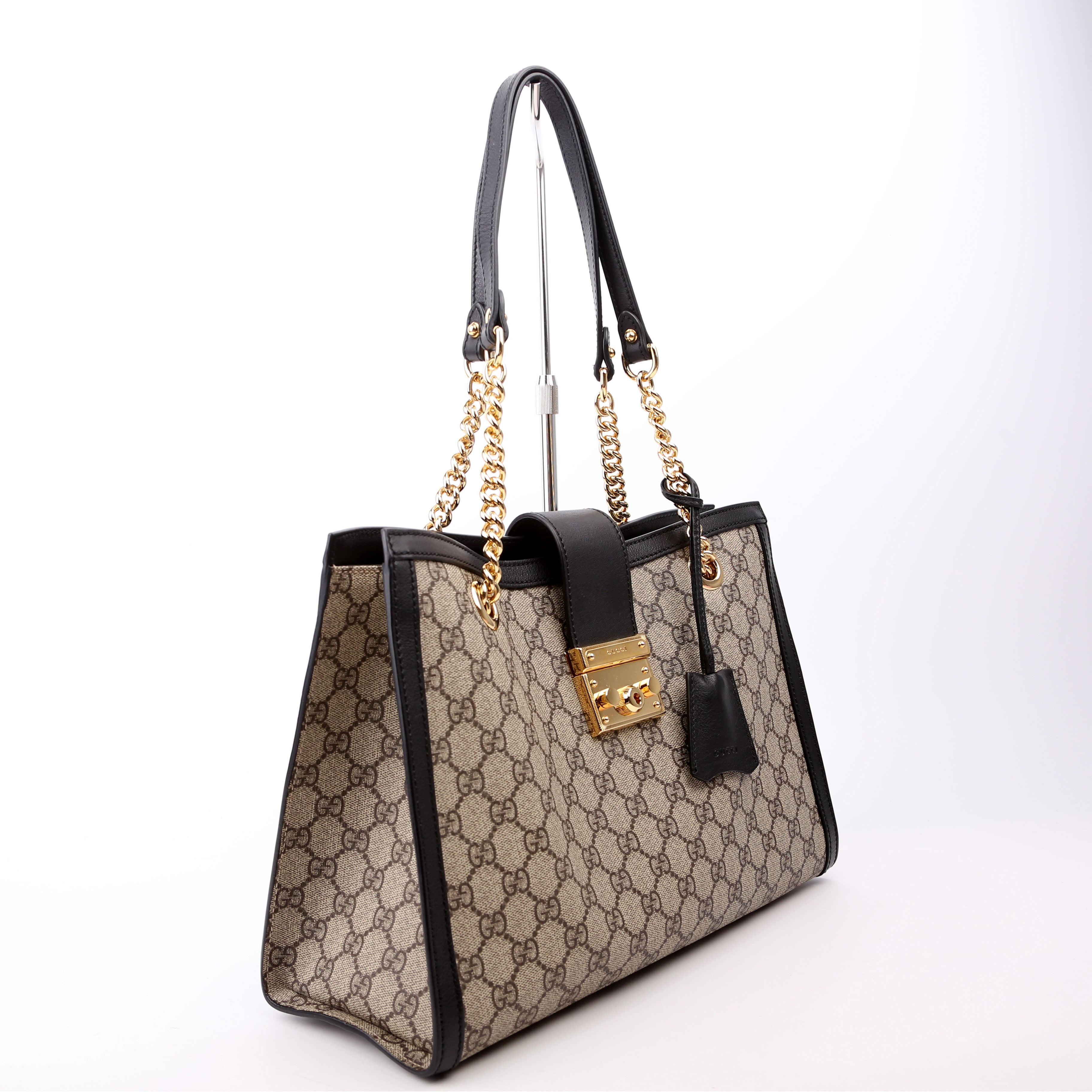 479197 Padlock GG Shoulder Medium Black