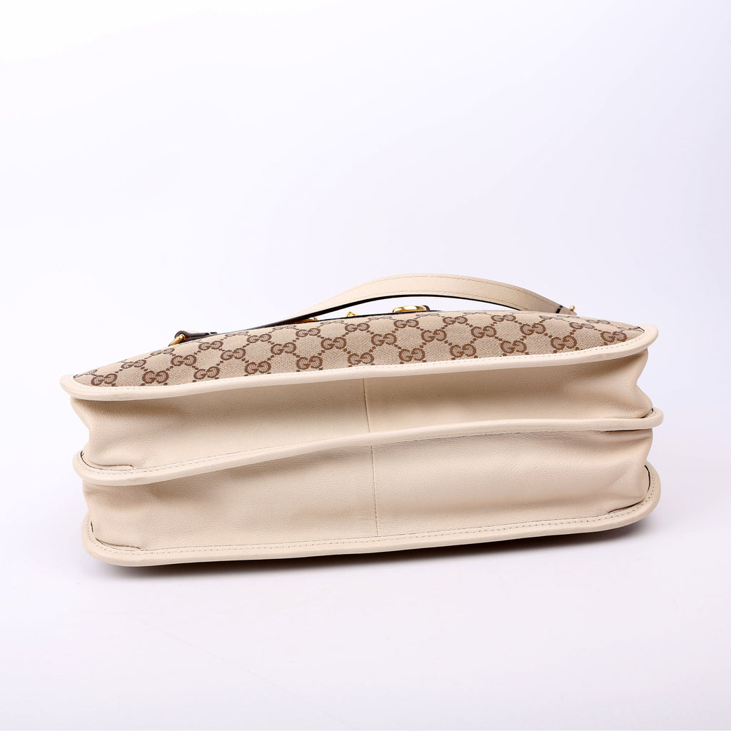 621144 1955 Horsebit Large Tote White