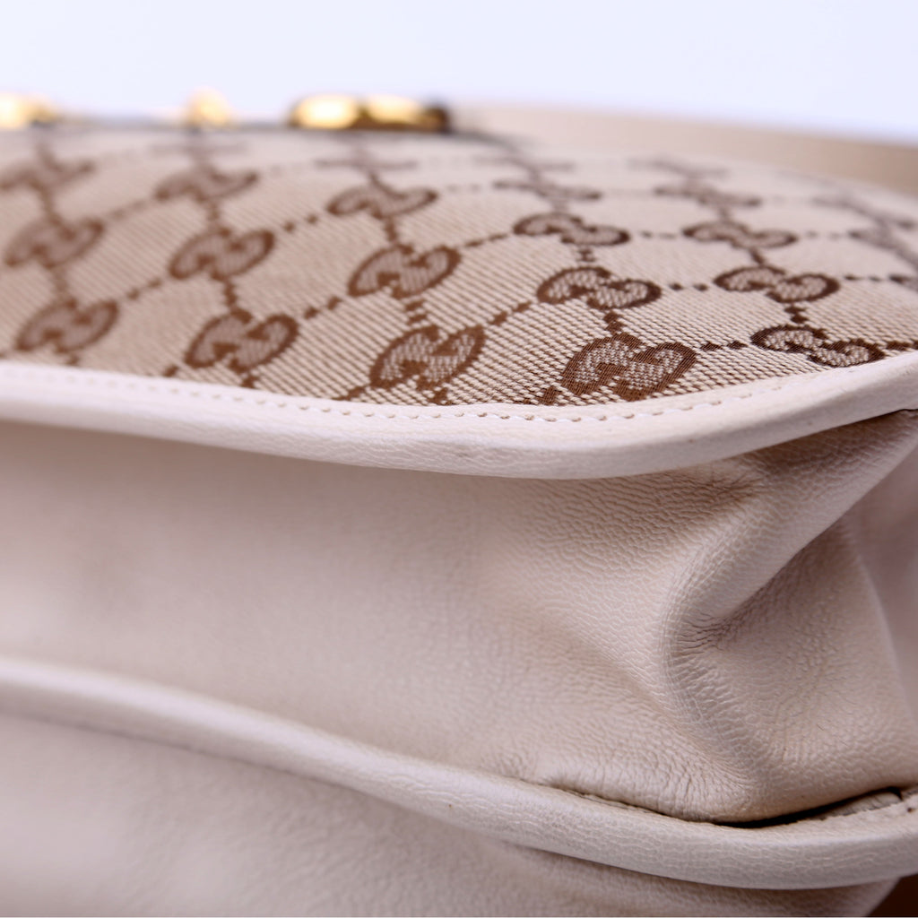 621144 1955 Horsebit Large Tote White